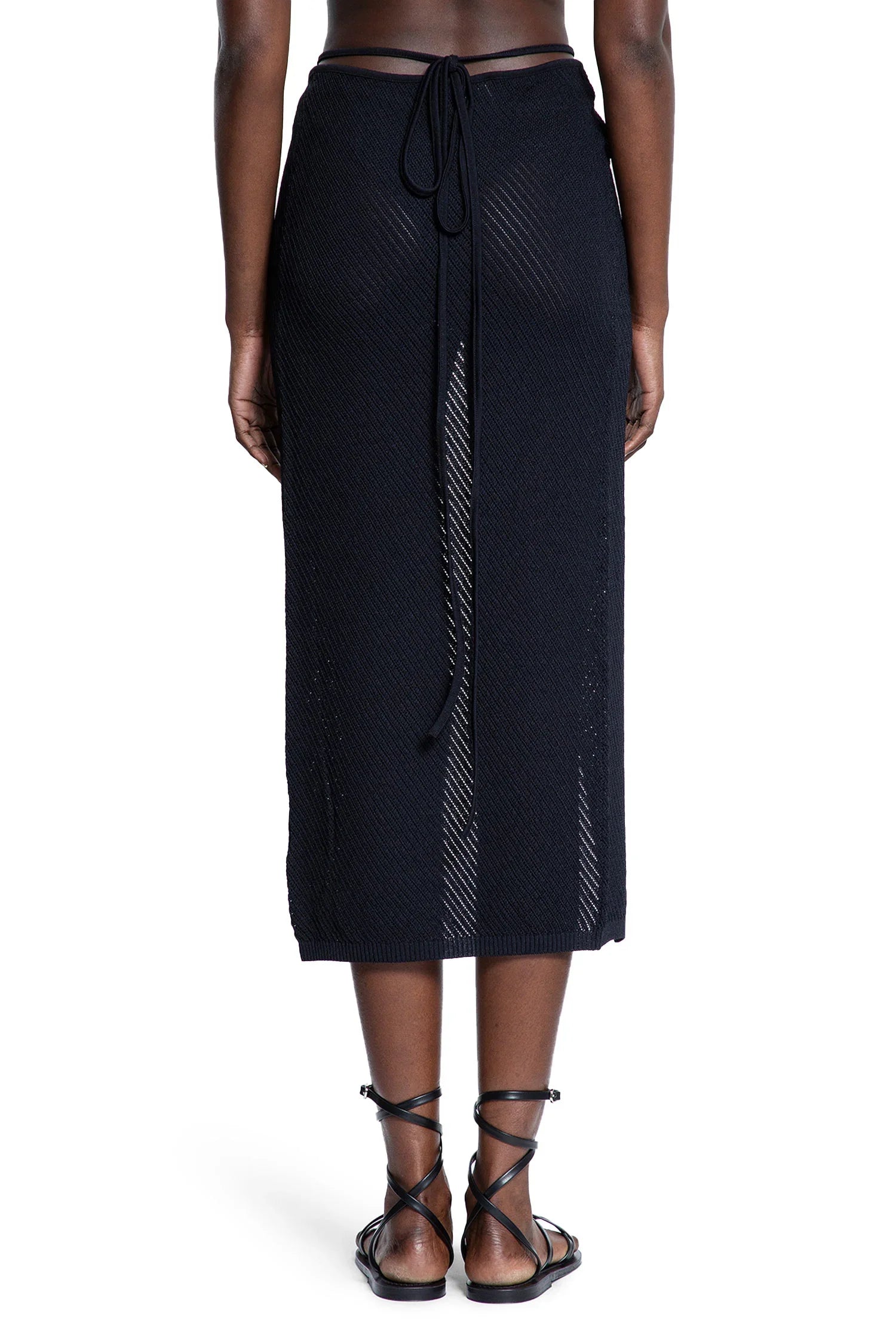 Midi Skirt in Pointelle Stitch Knit - Antonioli.eu