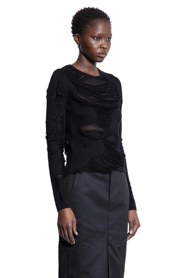 Shredded Cotton and Tulle top - Antonioli.eu
