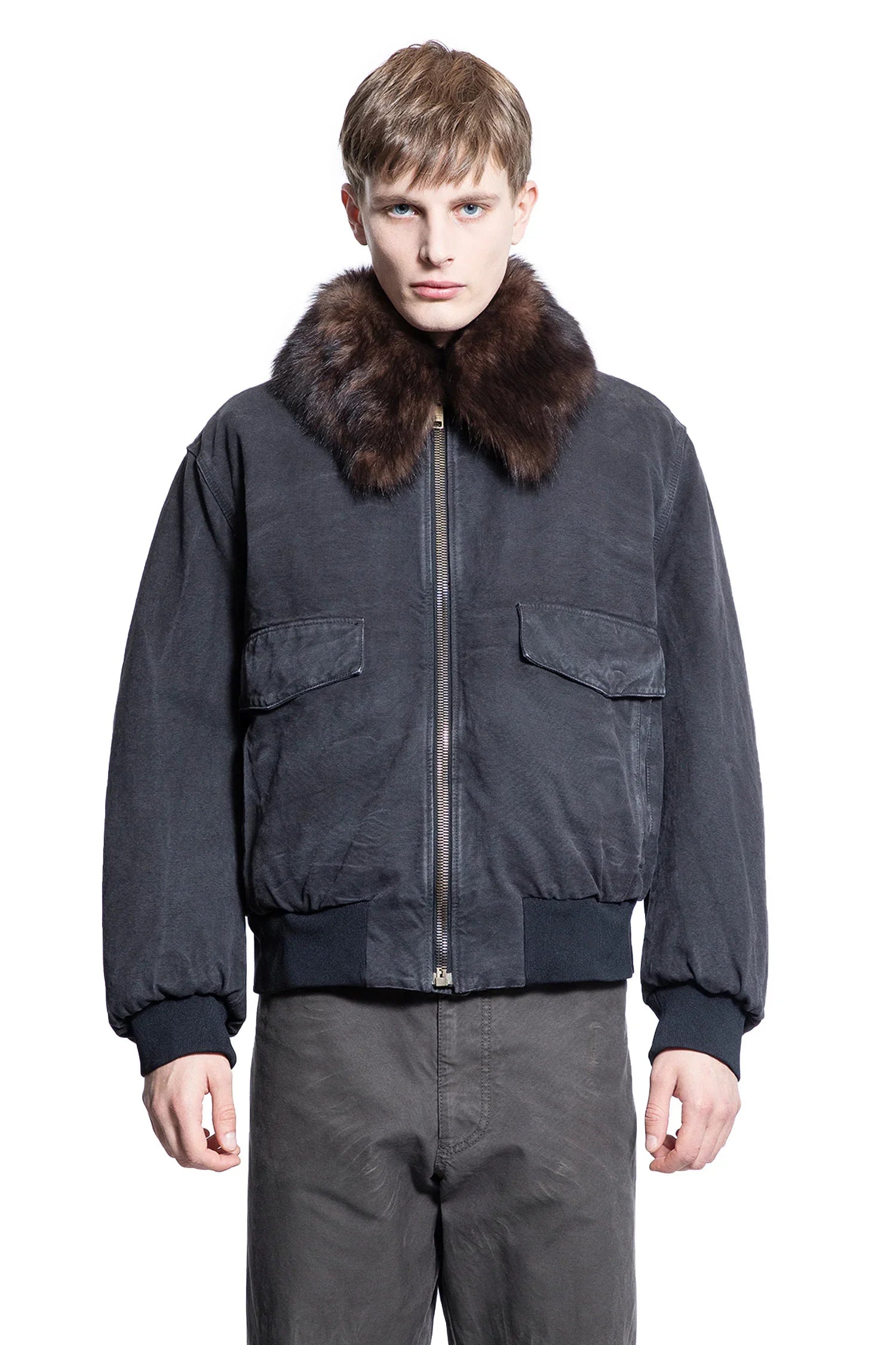 Shearling Collar Blouson Jacket - Antonioli.eu