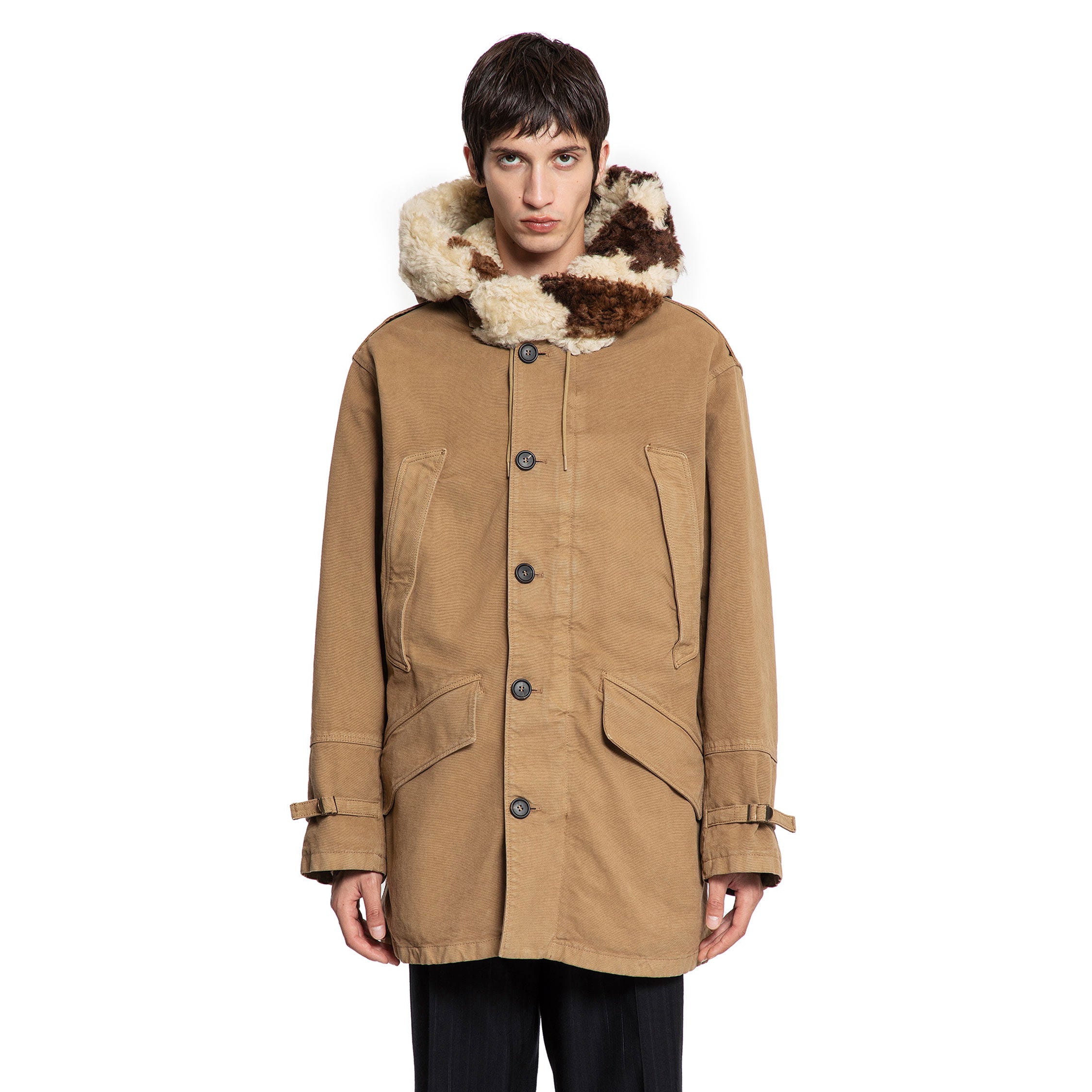 Canvas and Shearling Parka - Antonioli.eu