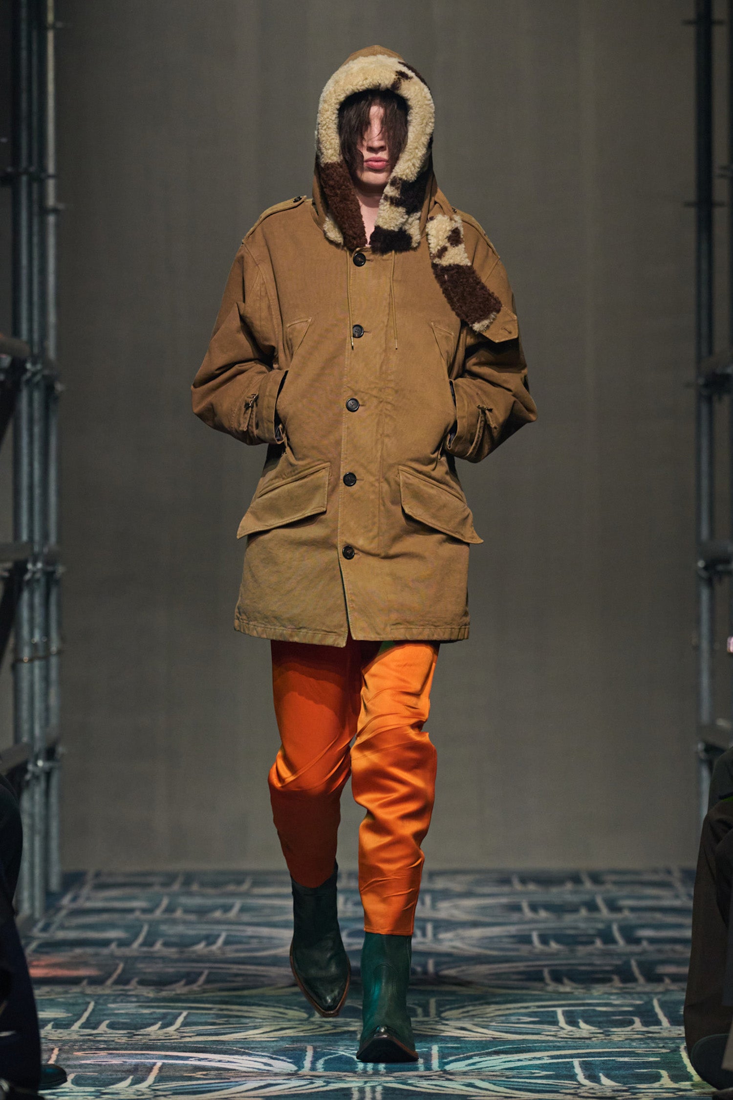 Canvas and Shearling Parka