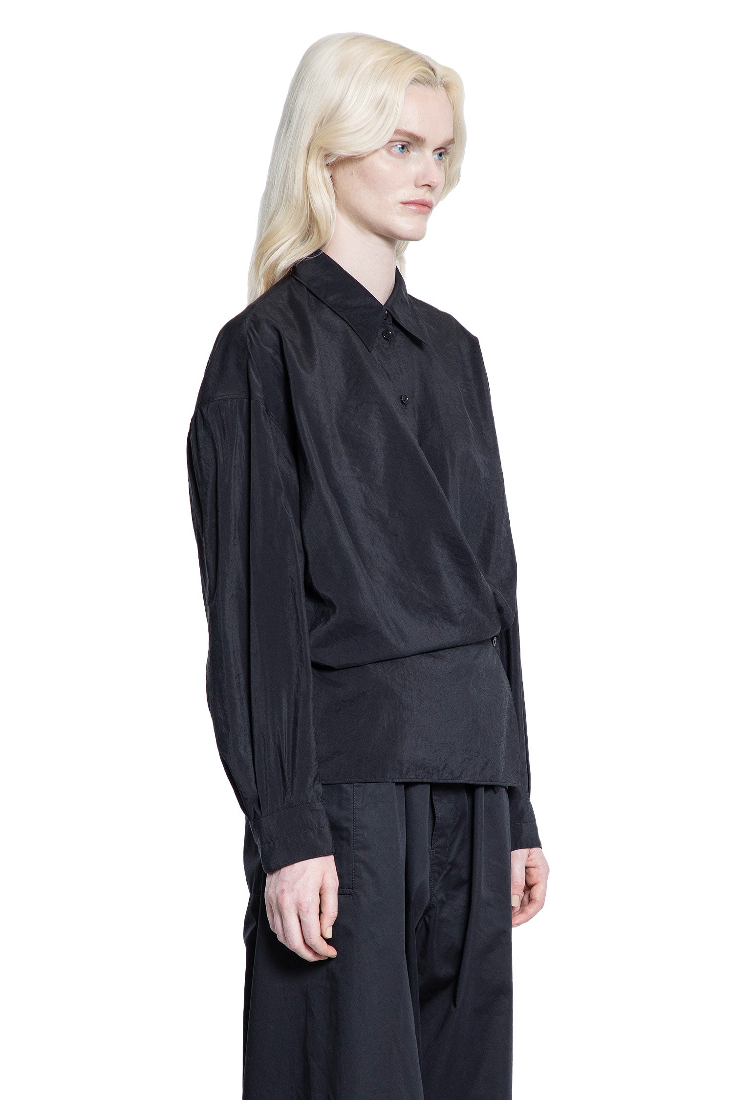 Straight Collar Twisted Shirt