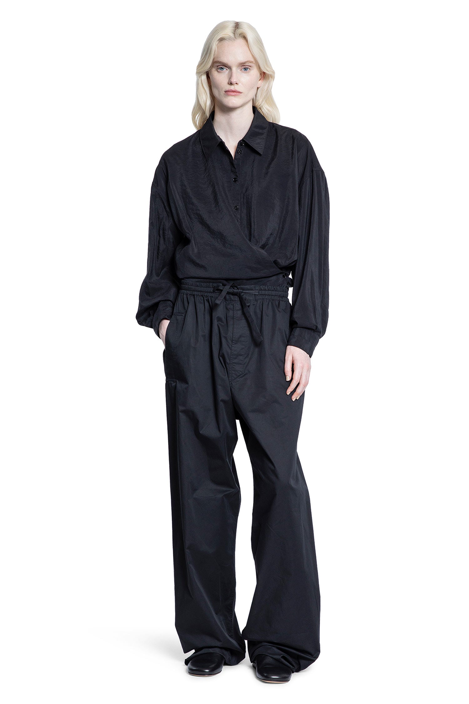 Straight Collar Twisted Shirt