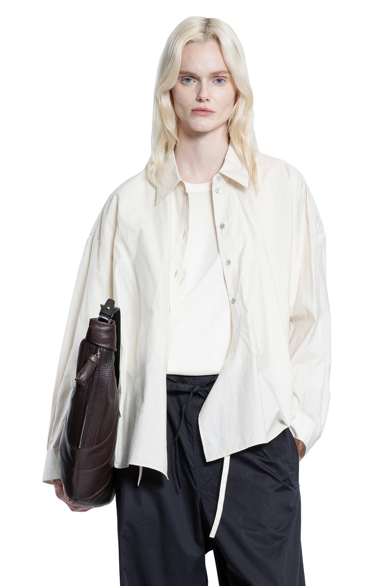 Straight Collar Twisted Shirt - Antonioli.eu