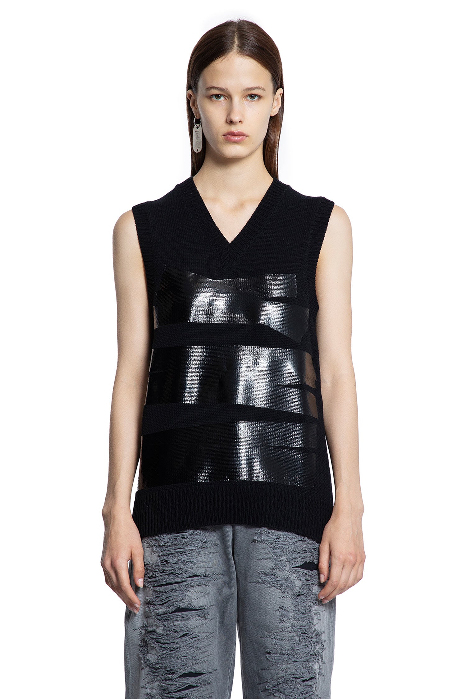 Taped Label Wool Vest