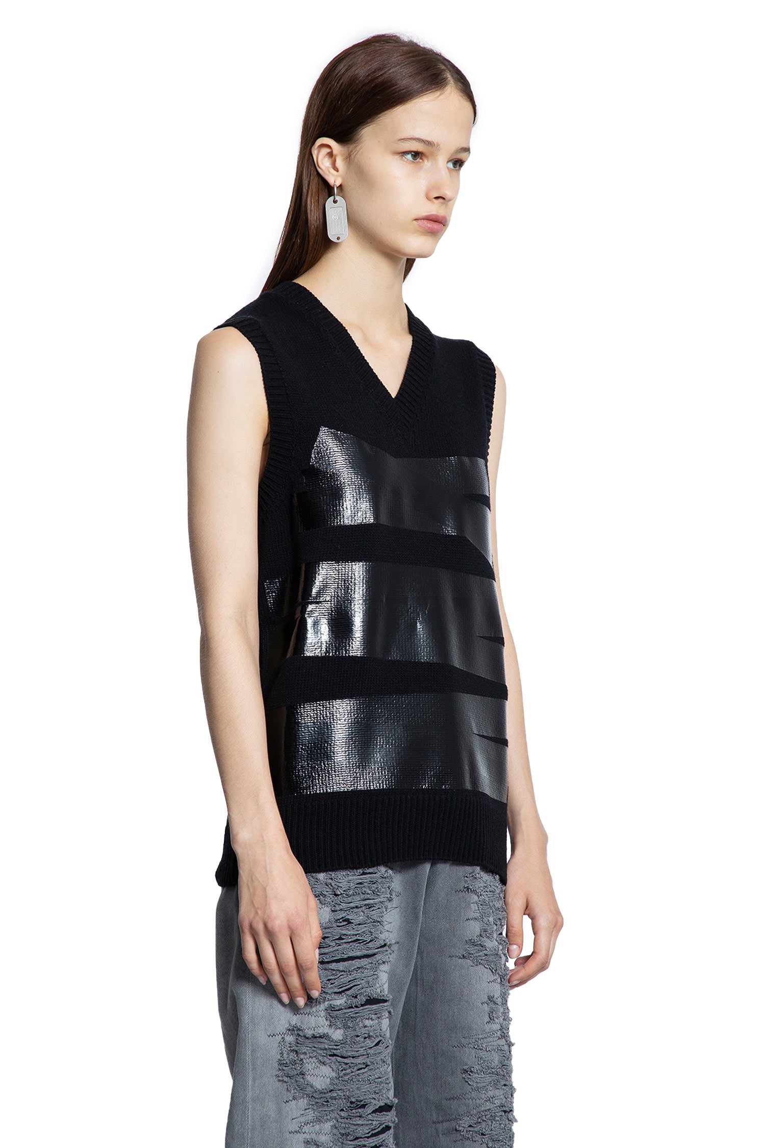 Taped Label Wool Vest