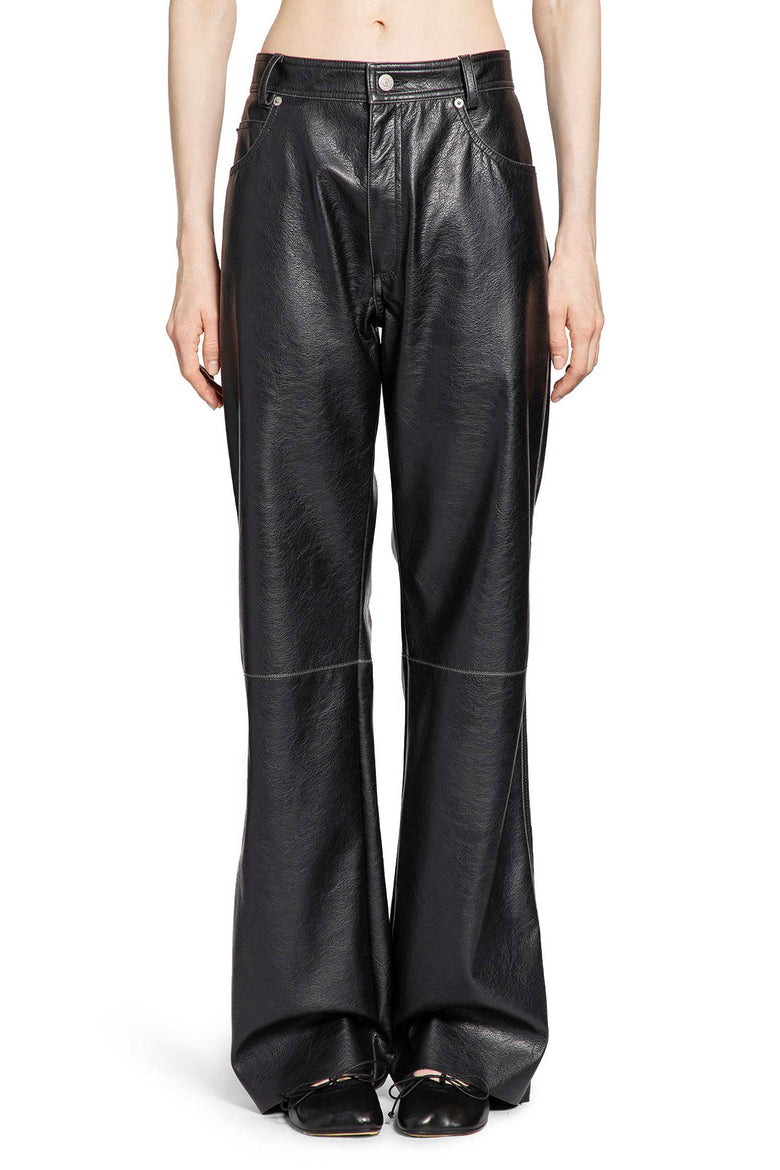 Straight Trousers in Faux Leather