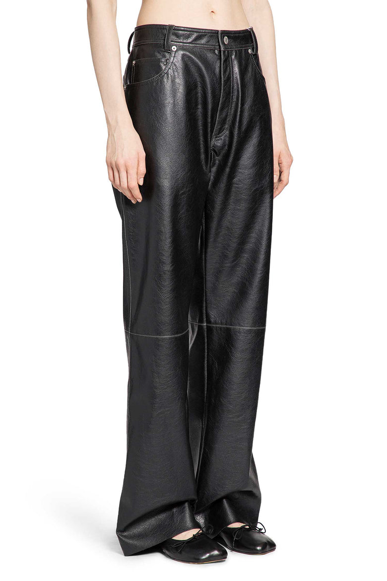 Straight Trousers in Faux Leather