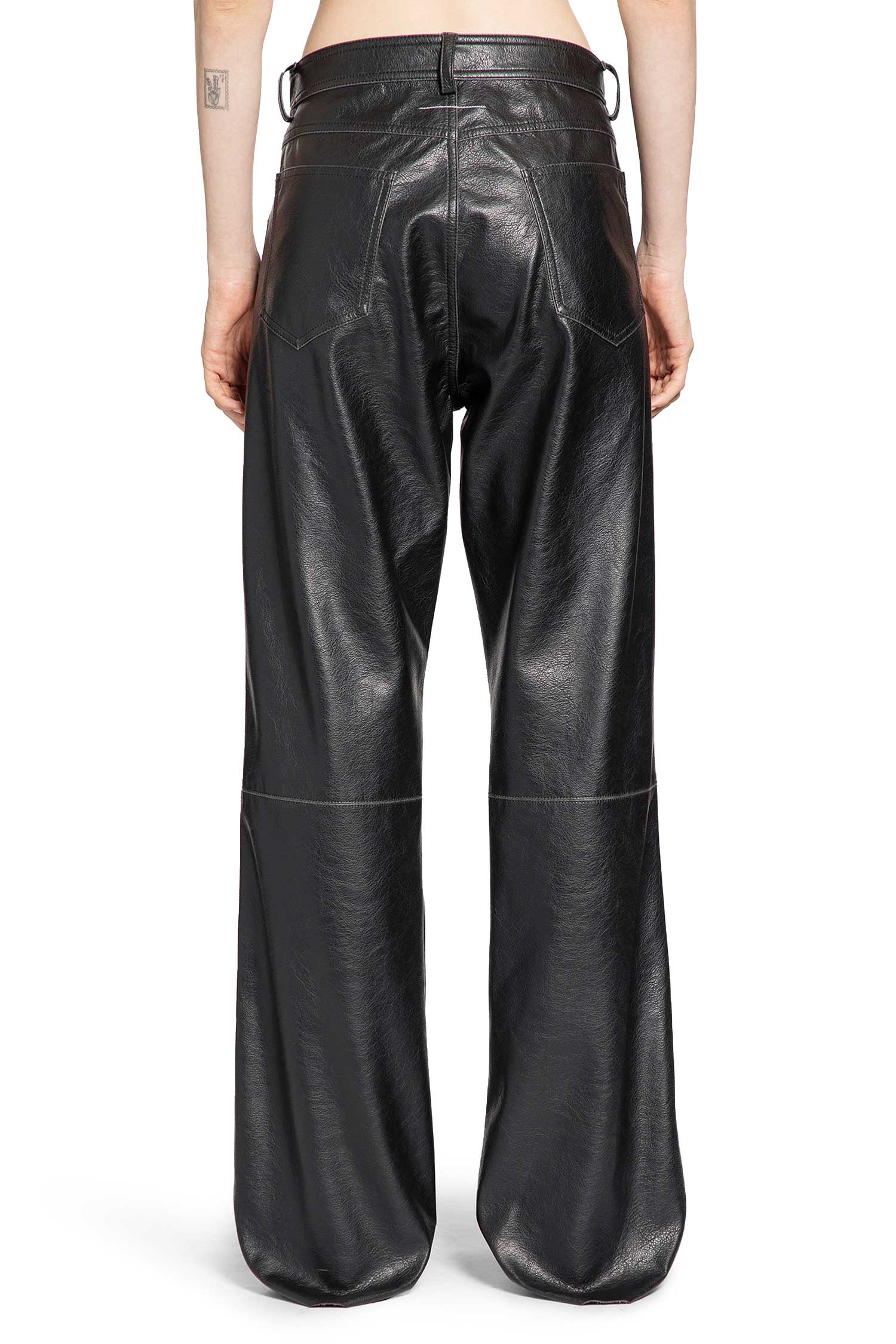 Straight Trousers in Faux Leather