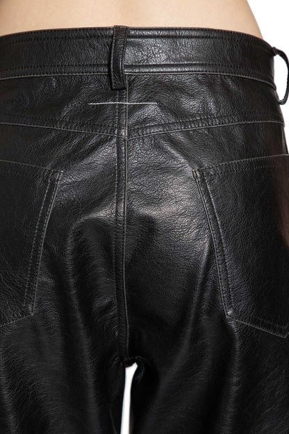 Straight Trousers in Faux Leather
