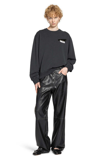 Straight Trousers in Faux Leather