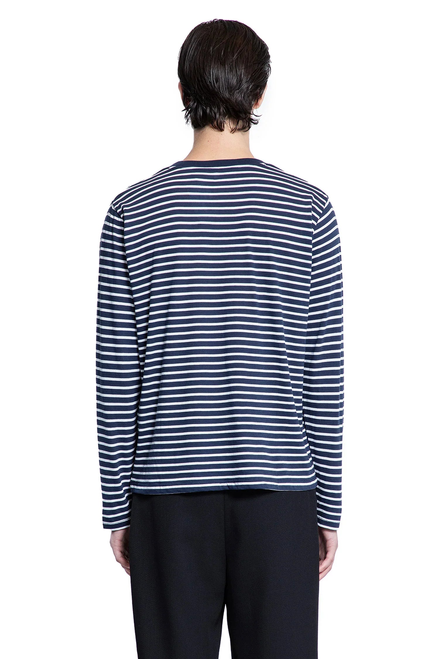 Striped Cotton Jersey Long Sleeve T-Shirt - Antonioli.eu