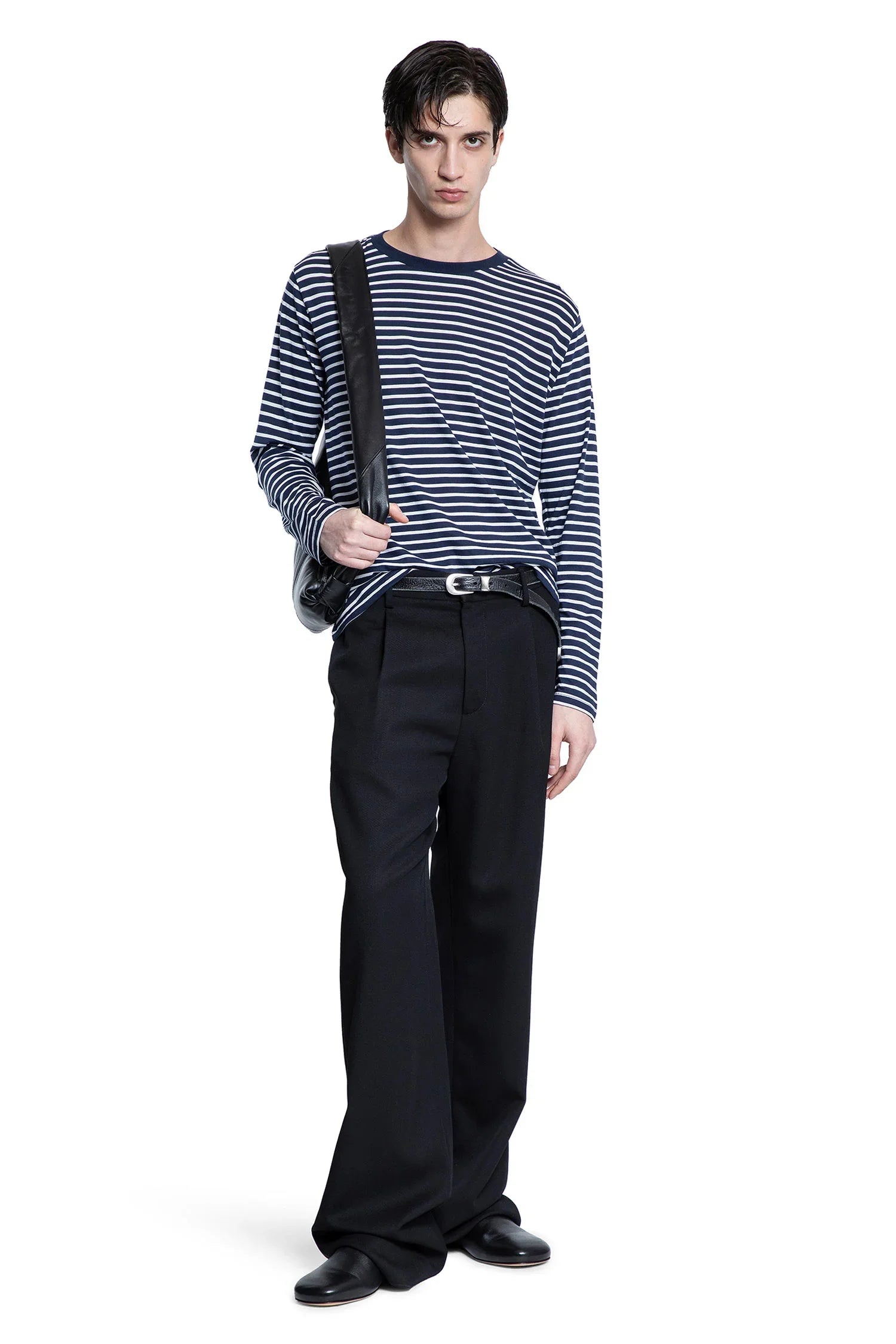 Striped Cotton Jersey Long Sleeve T-Shirt - Antonioli.eu