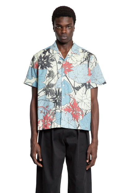 Leaf Print Cotton Poplin Shirt - Antonioli.eu