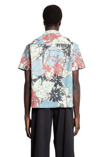 Leaf Print Cotton Poplin Shirt - Antonioli.eu