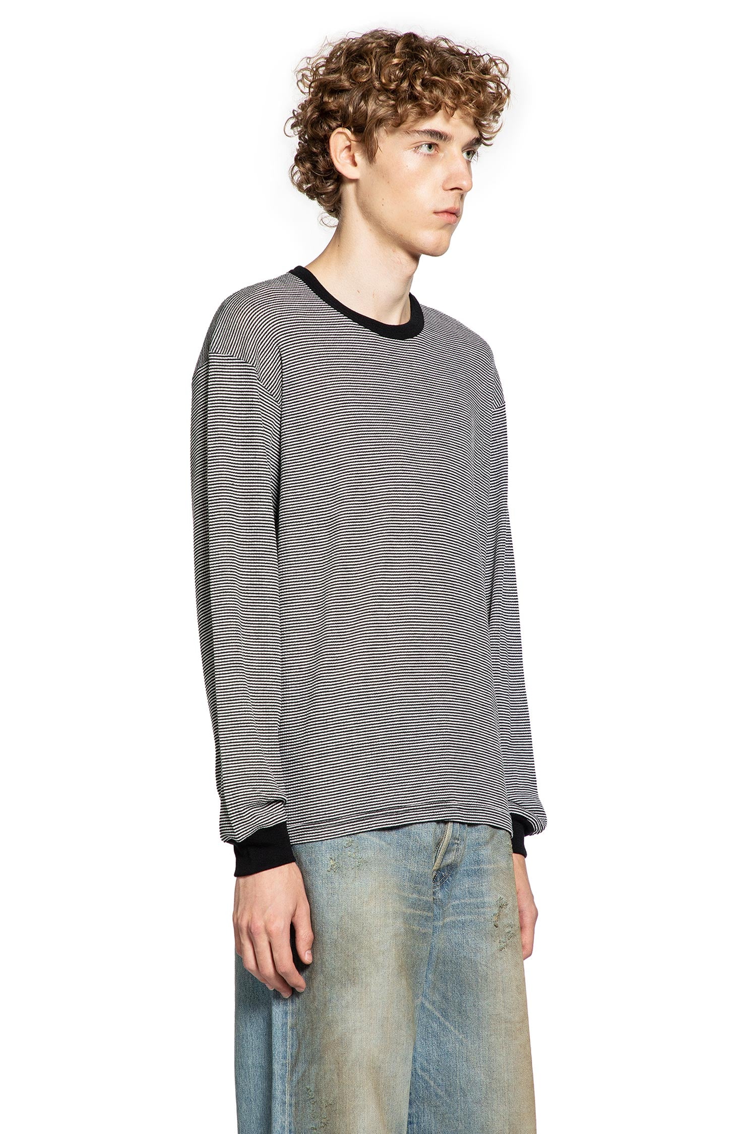 Fine Wool Oversize Long Sleeve Tee - Antonioli.eu