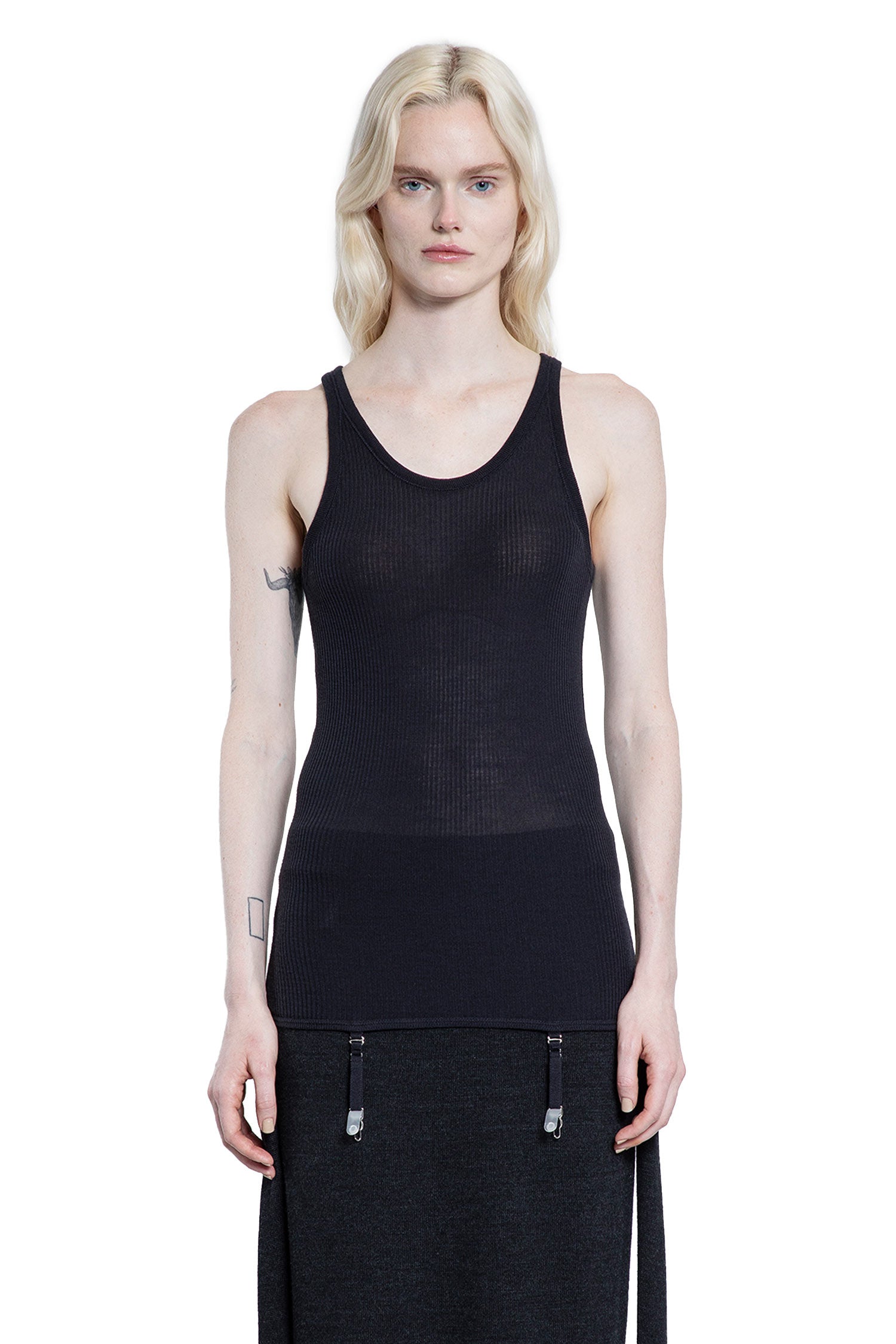 Sleeveless Tank Top with Suspenders