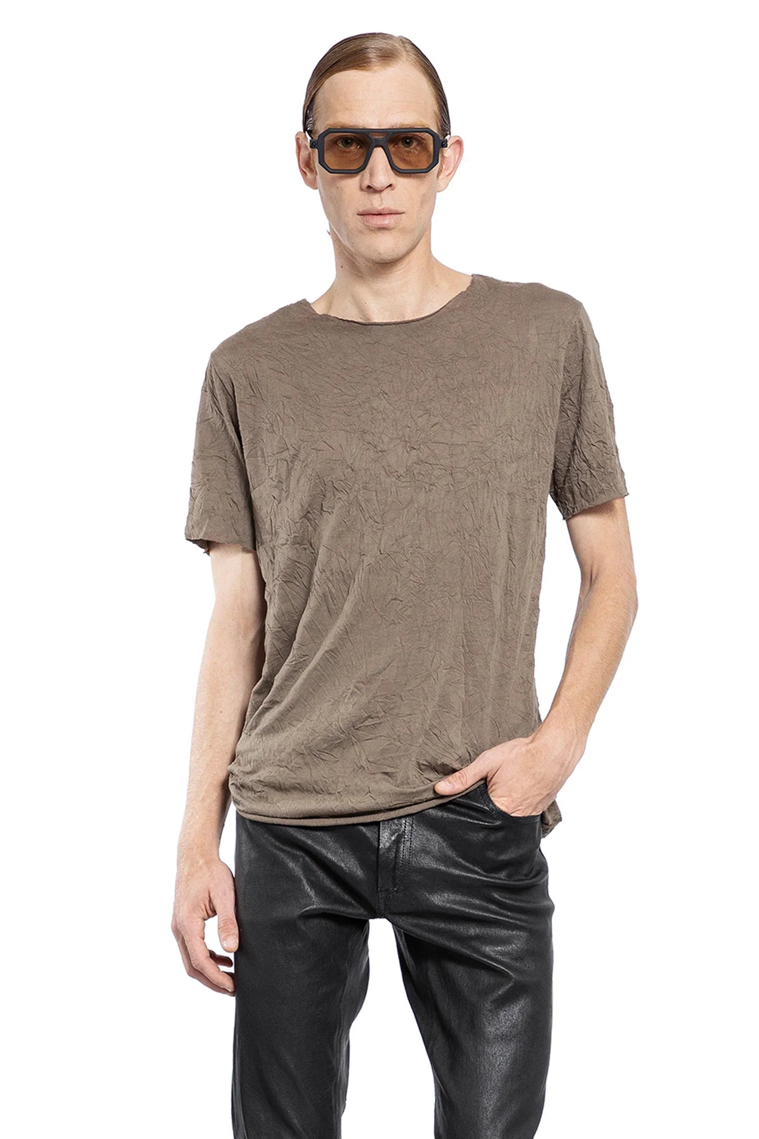 Crinkled Nylon Jersey T-Shirt - Antonioli.eu