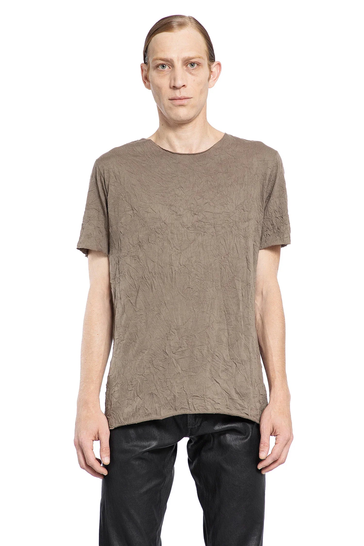 Crinkled Nylon Jersey T-Shirt - Antonioli.eu