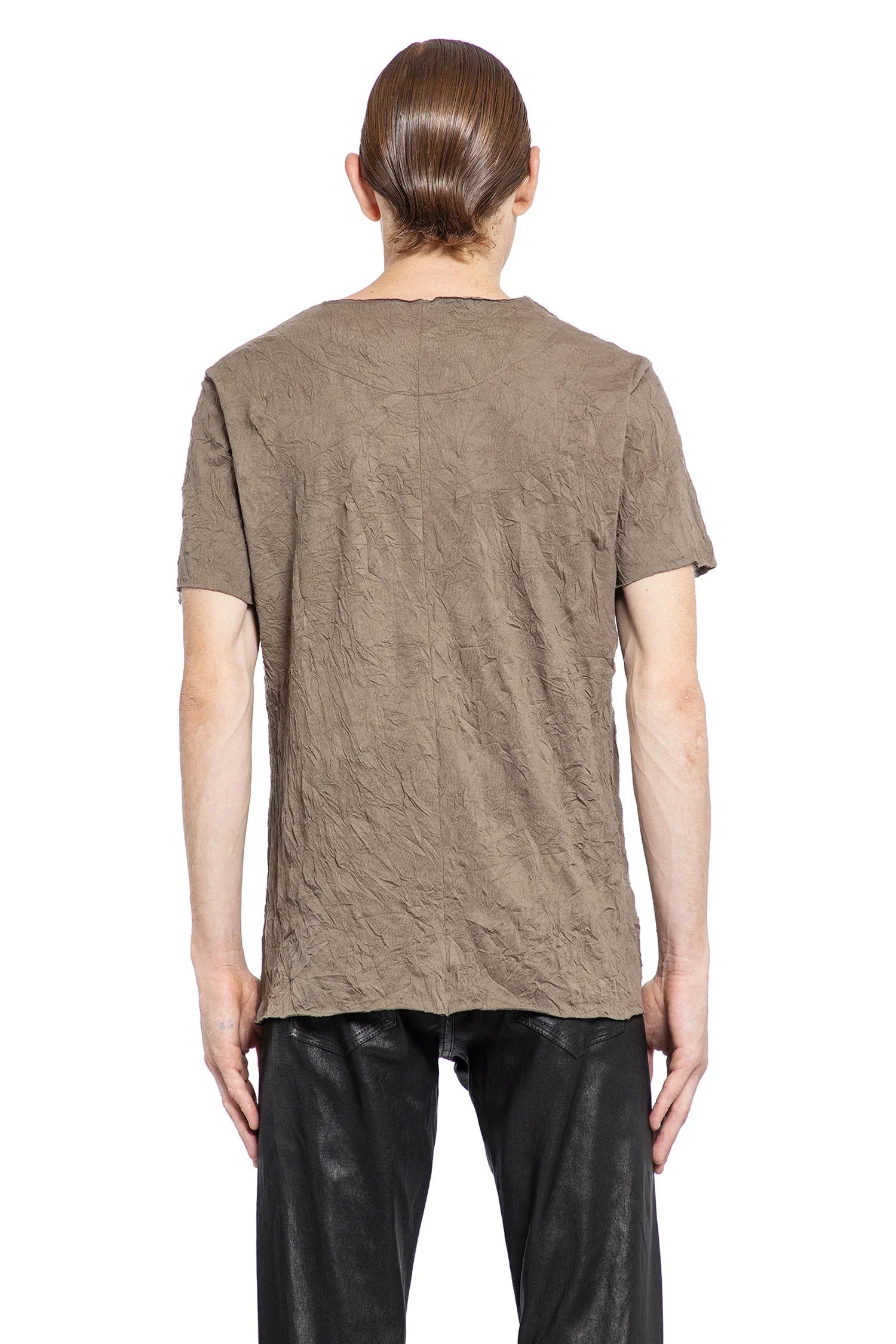 Crinkled Nylon Jersey T-Shirt - Antonioli.eu