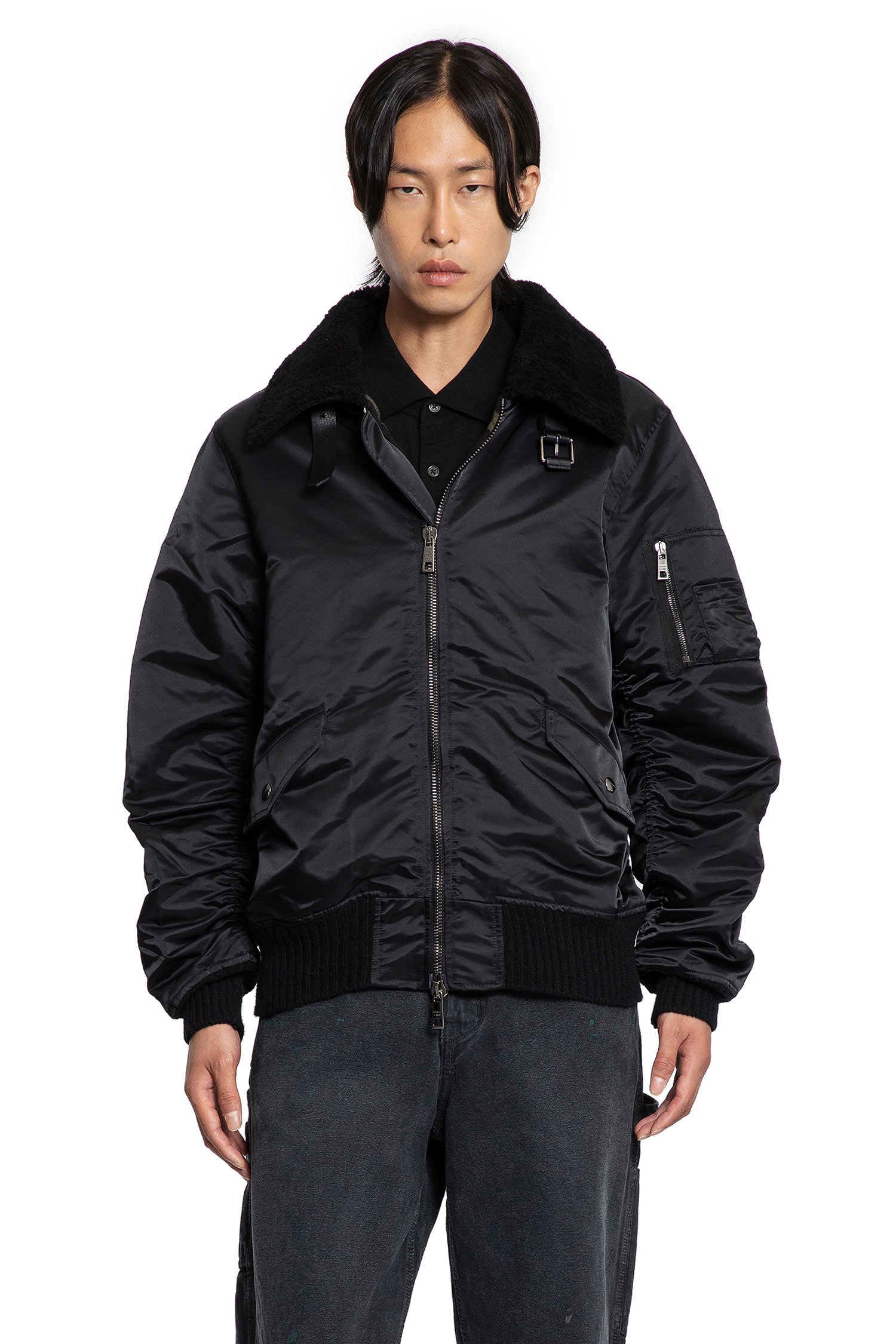 Nylon Shearling Jacket - Antonioli.eu