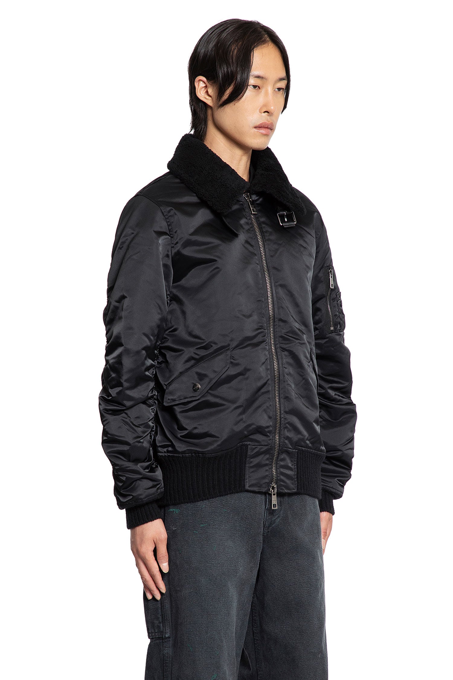 Nylon Shearling Jacket - Antonioli.eu