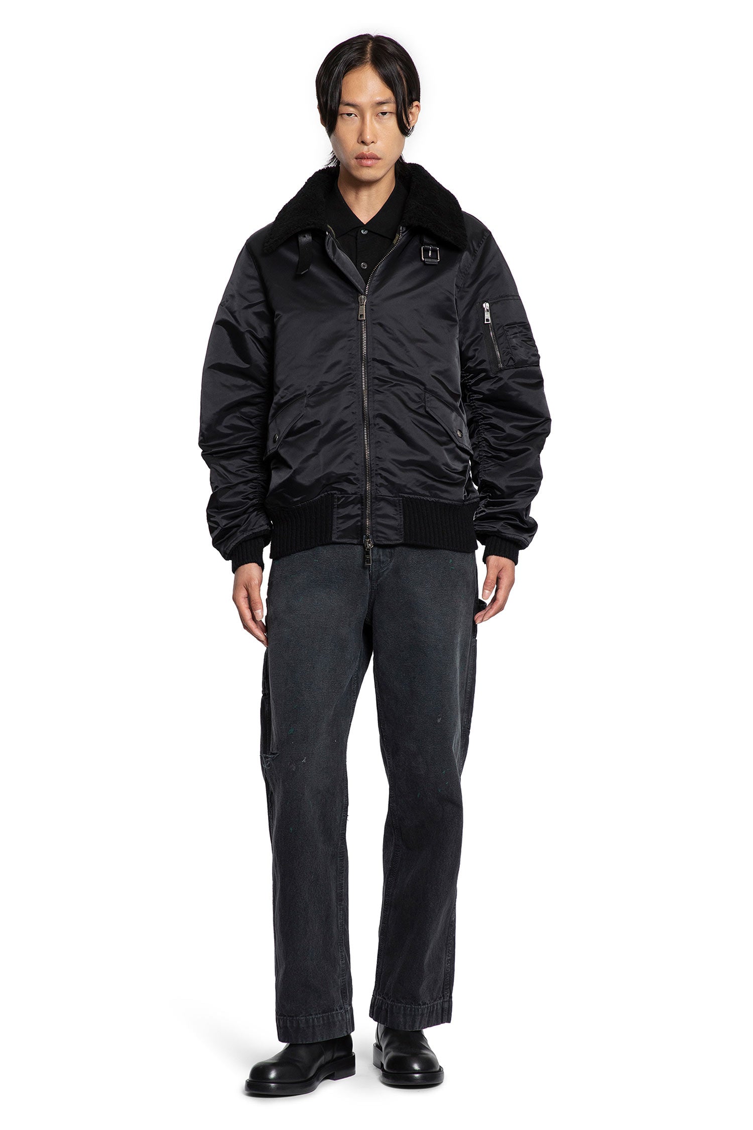 Nylon Shearling Jacket - Antonioli.eu