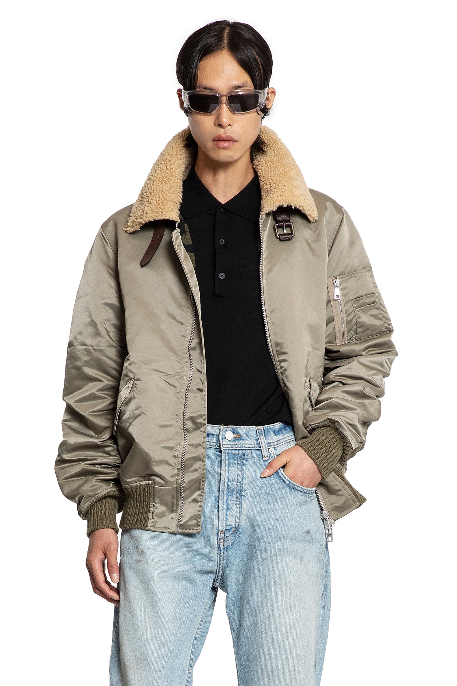 Nylon Shearling Jacket - Antonioli.eu
