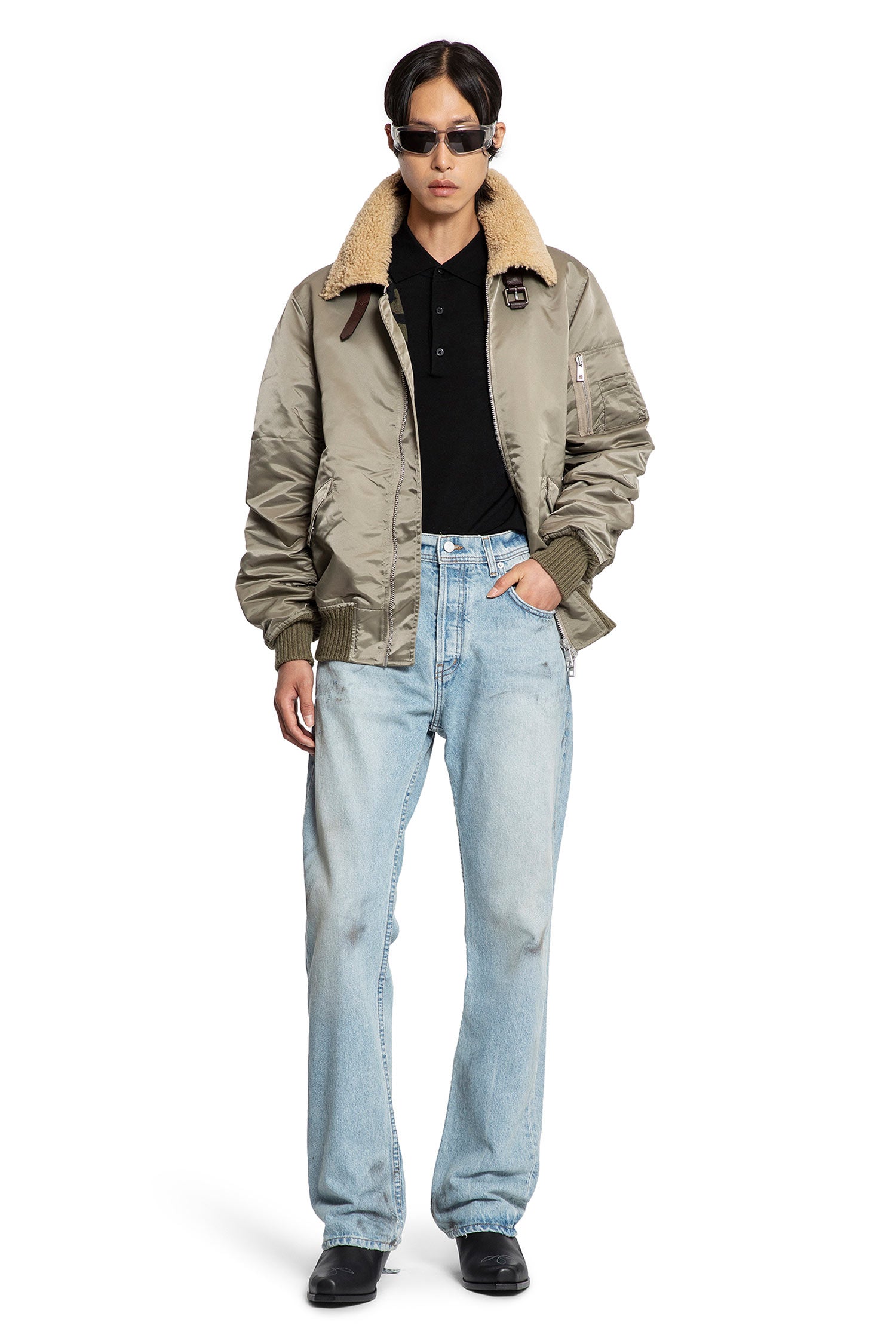 Nylon Shearling Jacket - Antonioli.eu