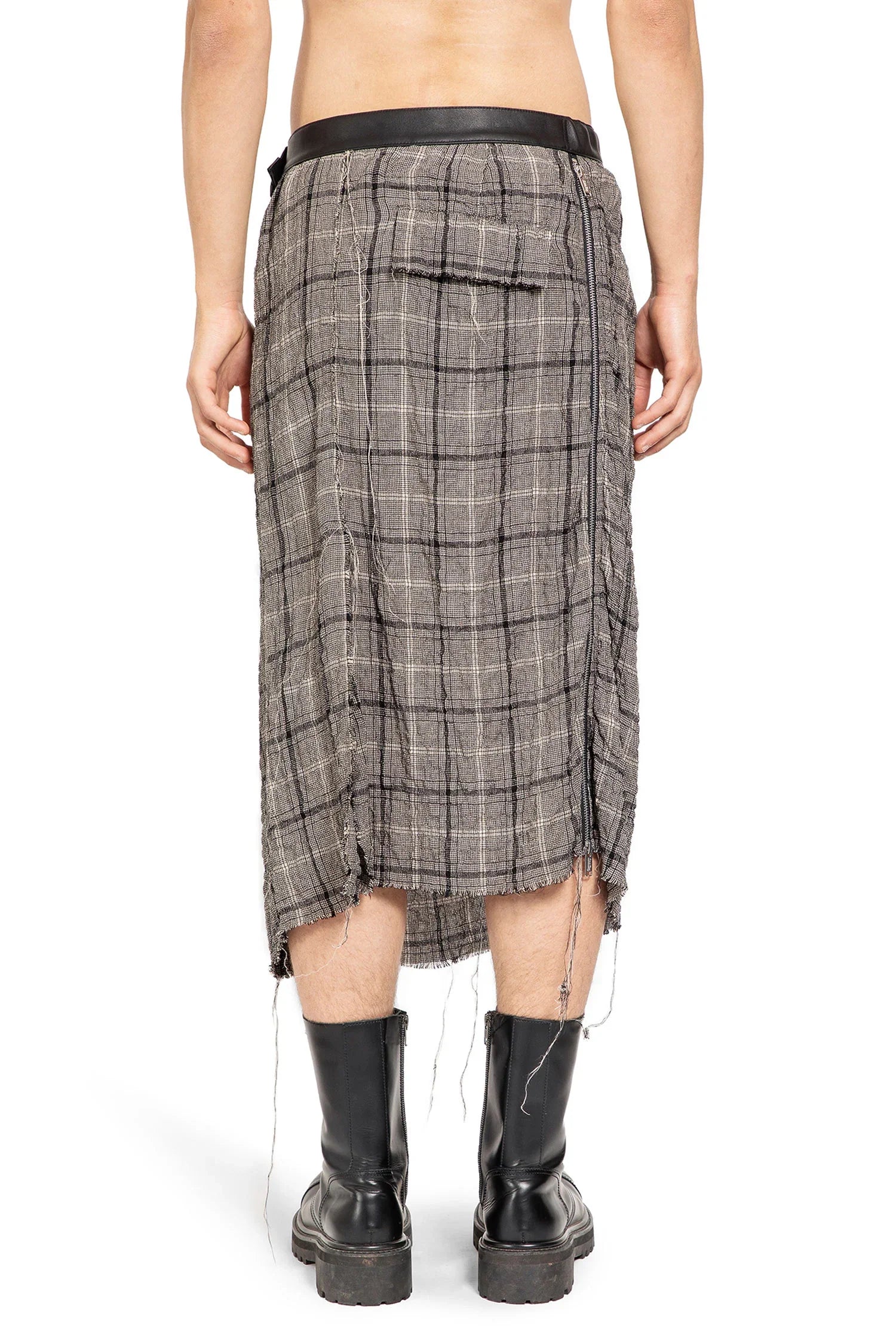 Linen Rayon Check Kilt - Antonioli.eu