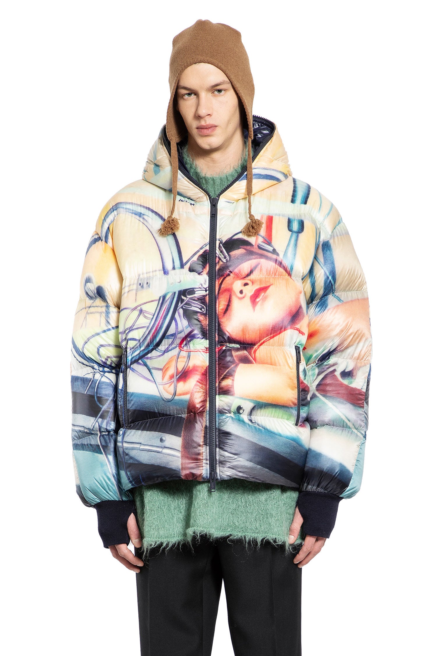 Printed Hooded Down Jacket