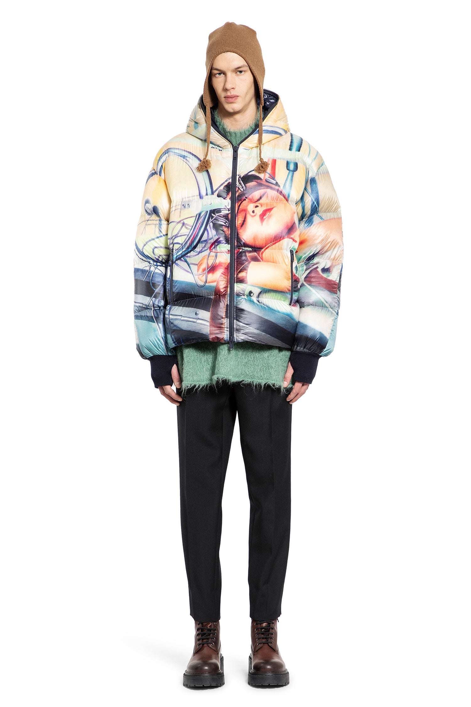 Printed Hooded Down Jacket