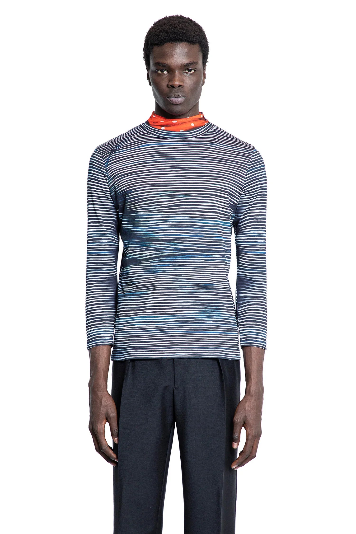 Cotton Turtleneck Long Sleeve T-Shirt - Antonioli.eu