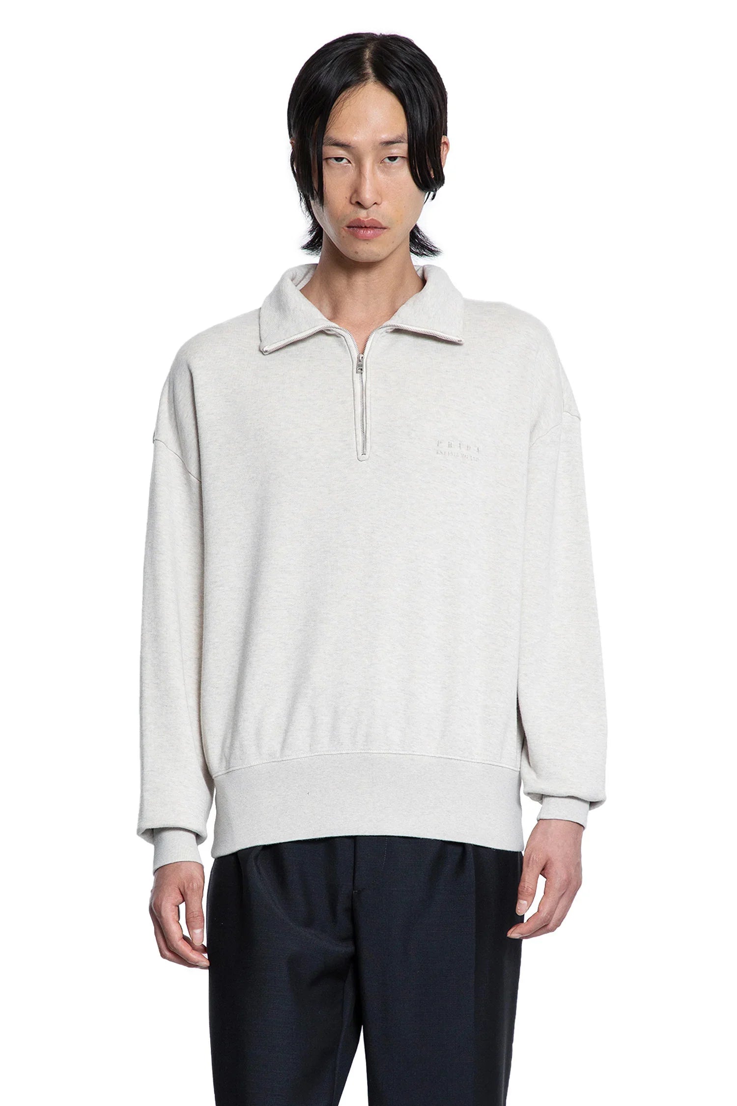 Soft Cotton Quarter-Zip Sweatshirt - Antonioli.eu
