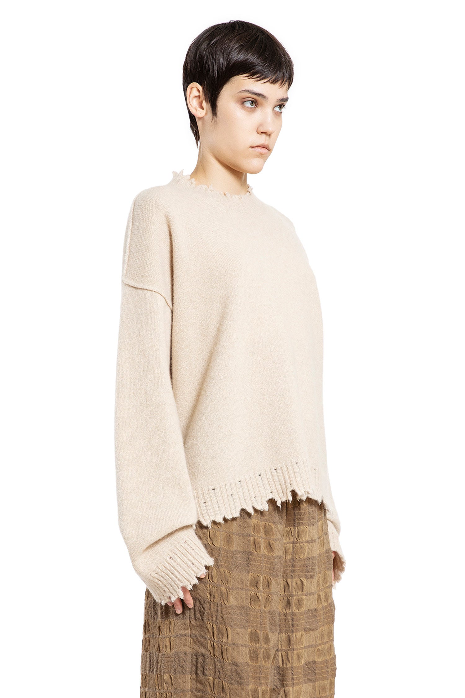 Frayed Cashmere Sweater