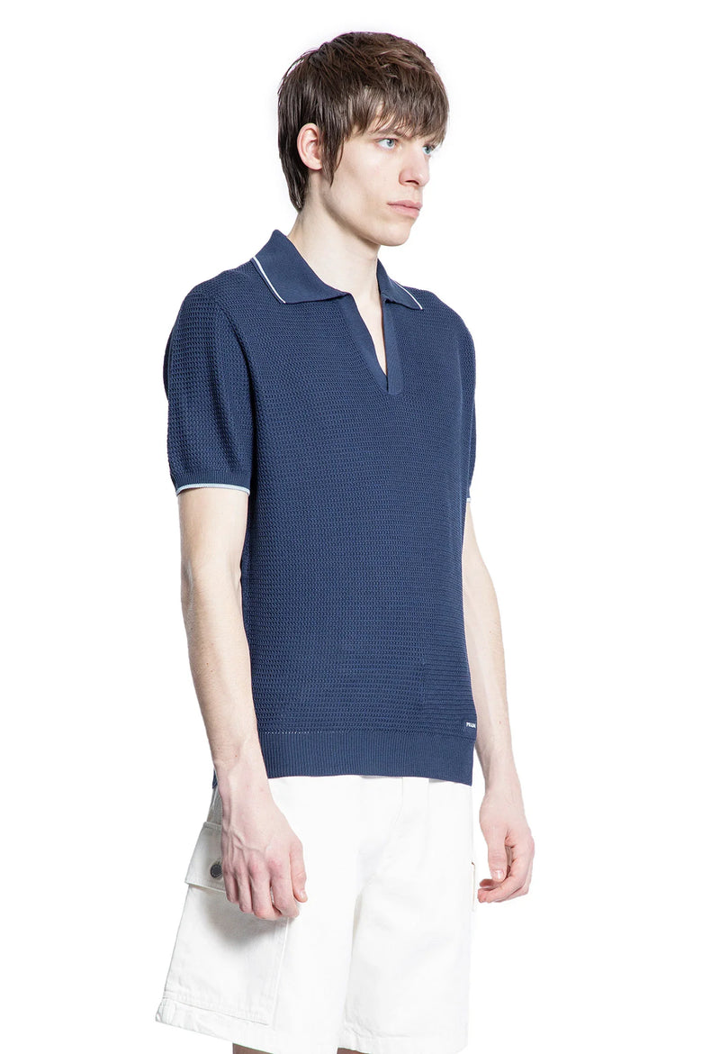 Silk Cotton Knit Polo Shirt - Antonioli.eu