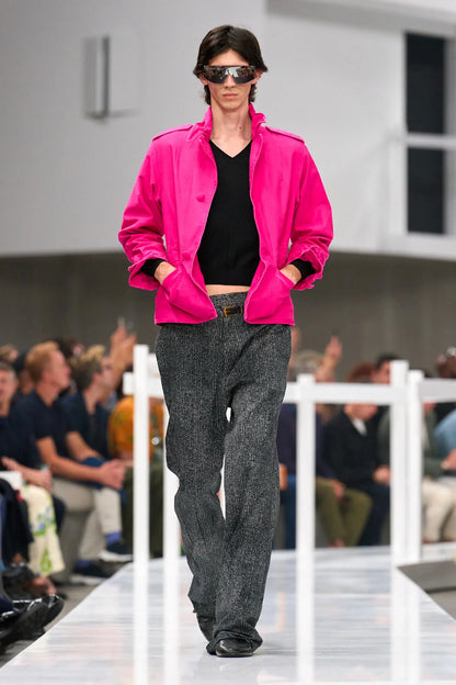 Cotton Gabardine Pants with Printed Belt - Antonioli.eu