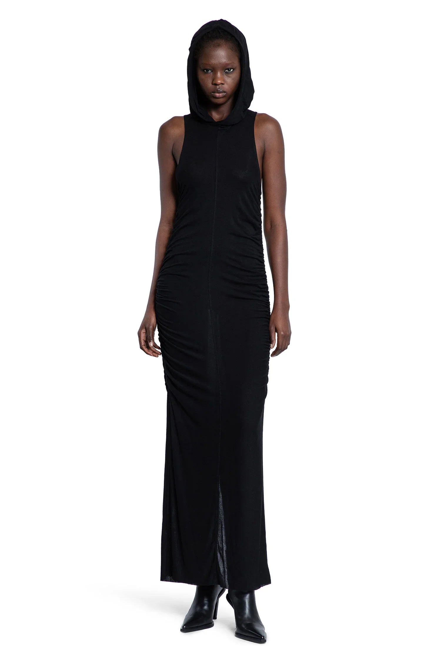 Ultra Light Viscose Hooded Long Dress - Antonioli.eu