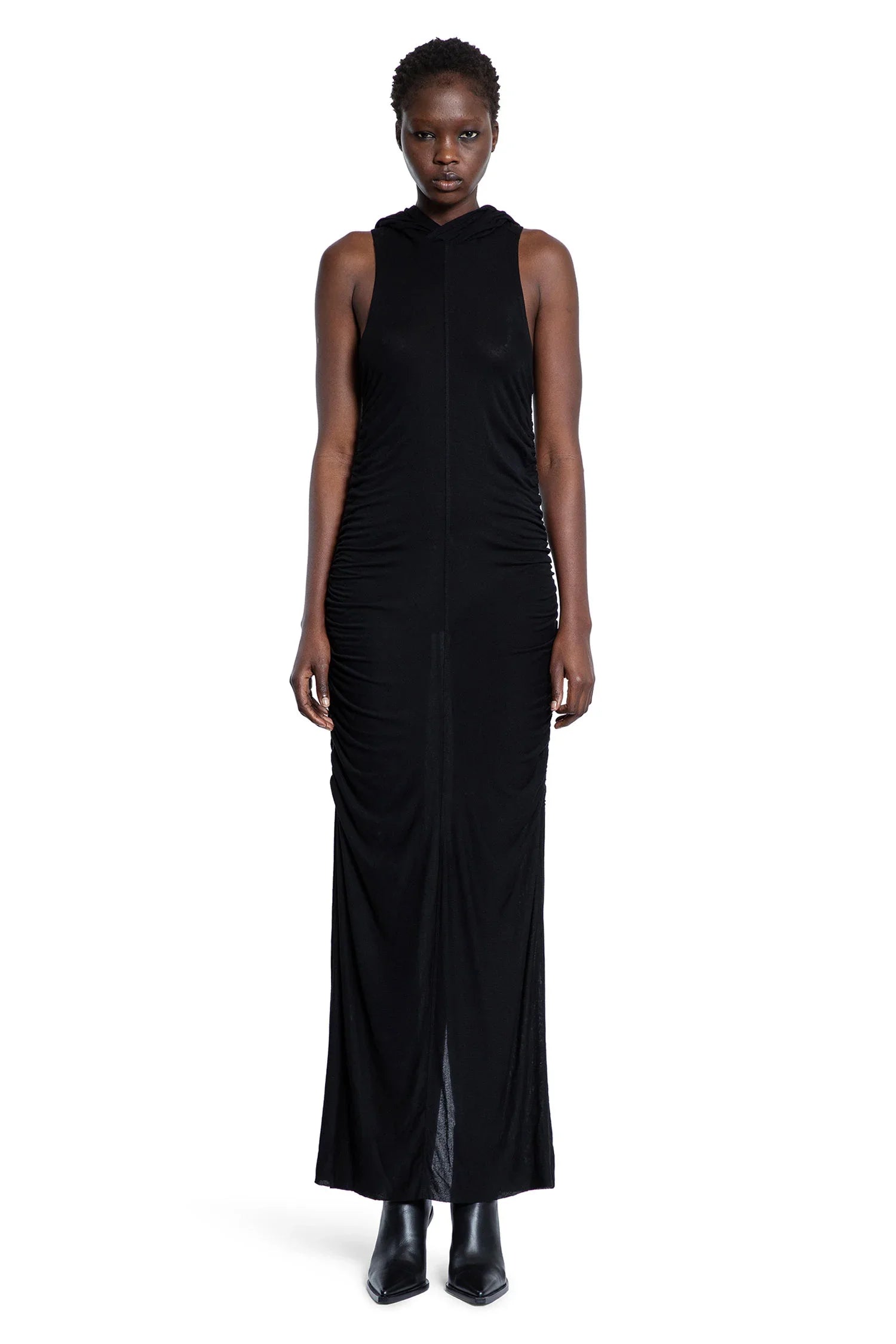 Ultra Light Viscose Hooded Long Dress - Antonioli.eu