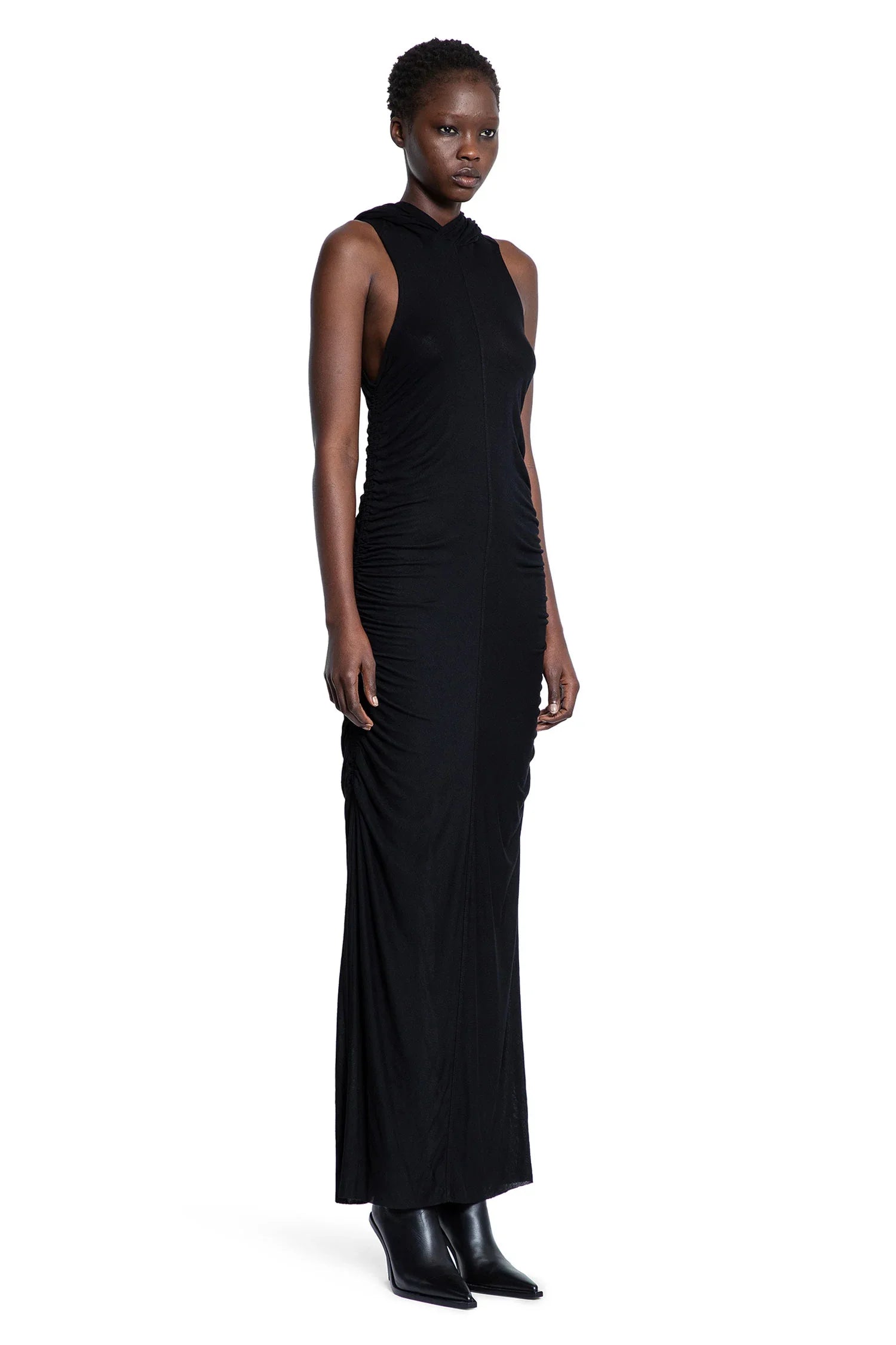 Ultra Light Viscose Hooded Long Dress - Antonioli.eu