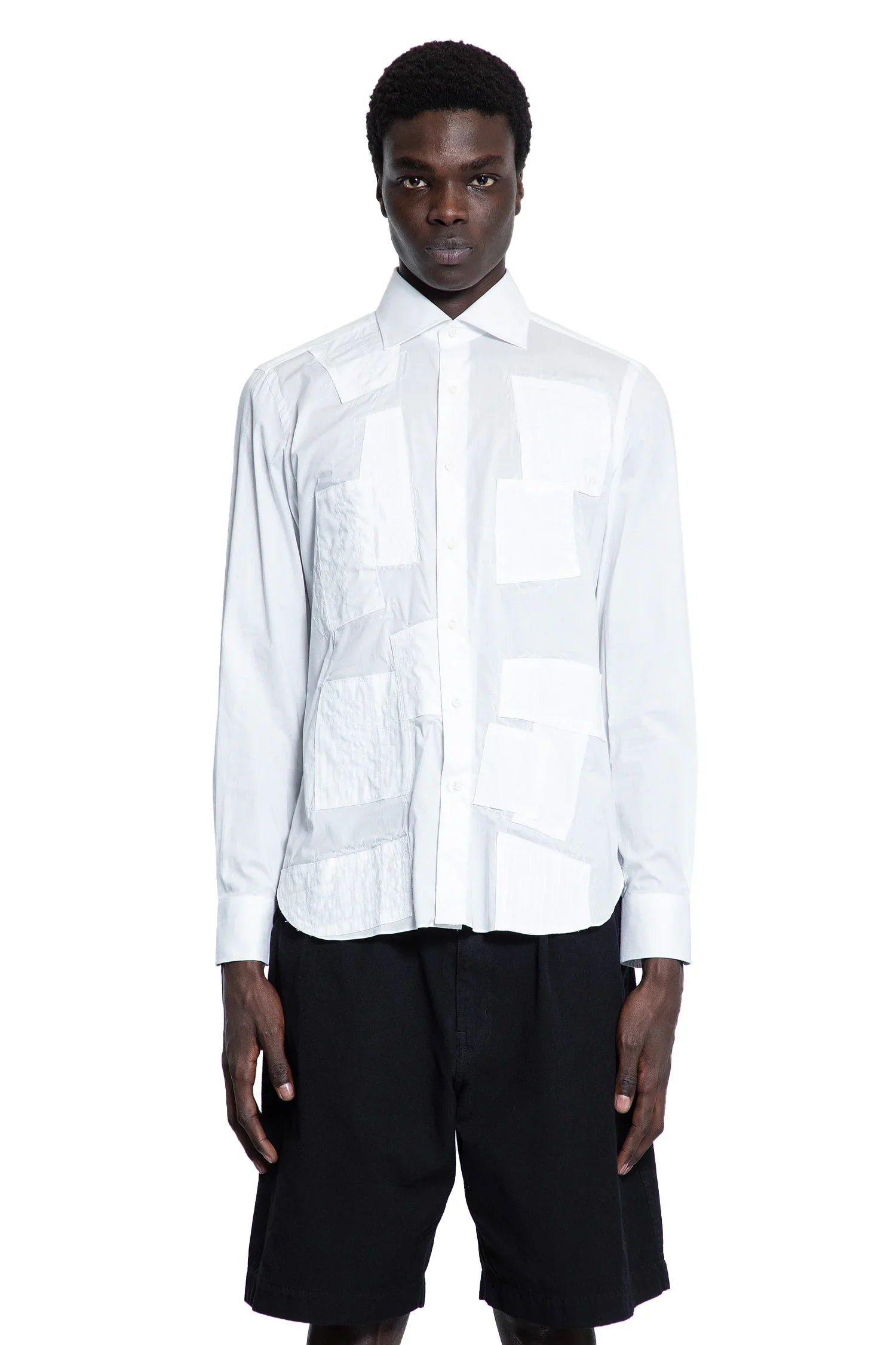 Mended Cotton Poplin Shirt - Antonioli.eu