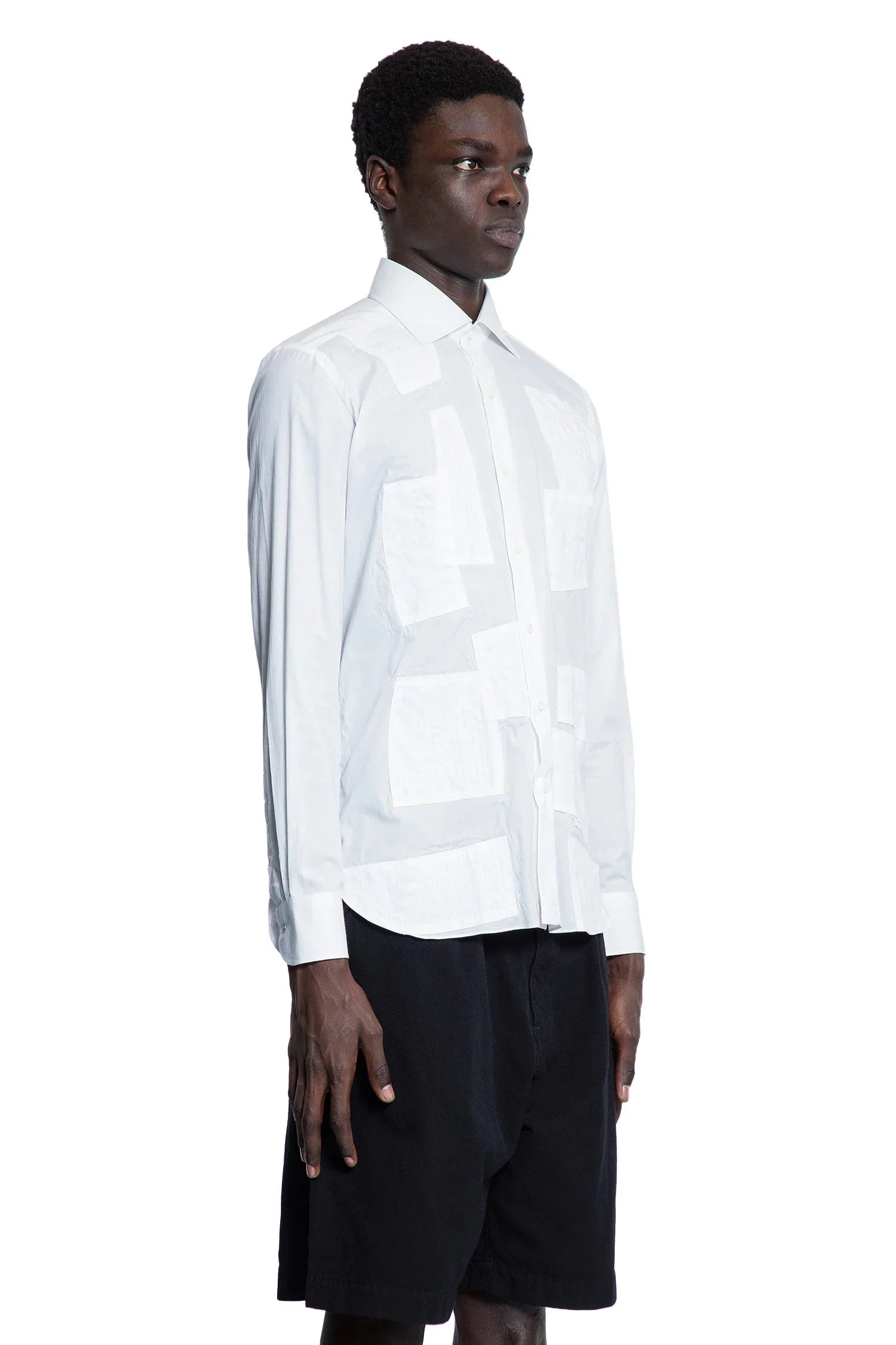 Mended Cotton Poplin Shirt - Antonioli.eu