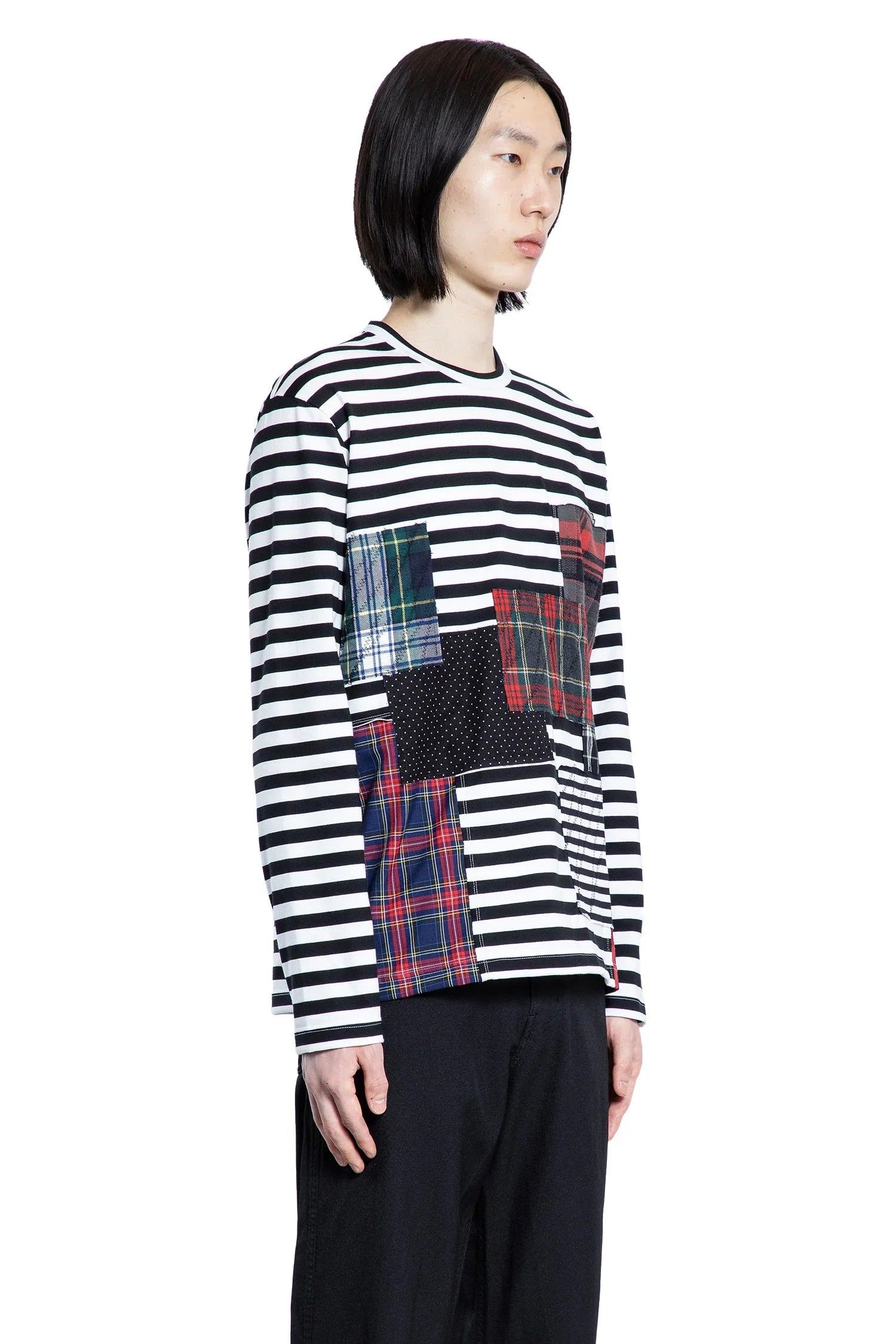 Jersey Patchwork Long Sleeve T-Shirt - Antonioli.eu