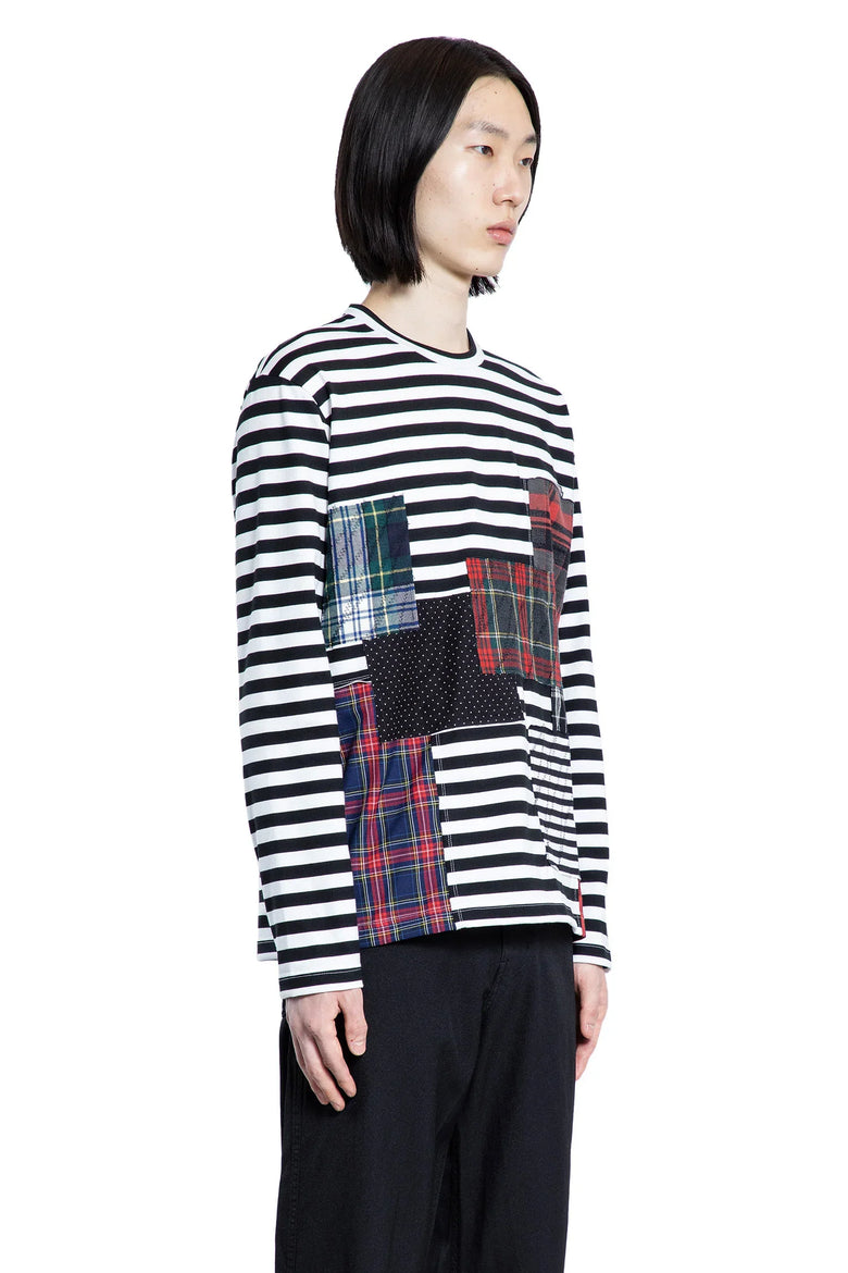 Jersey Patchwork Long Sleeve T-Shirt - Antonioli.eu
