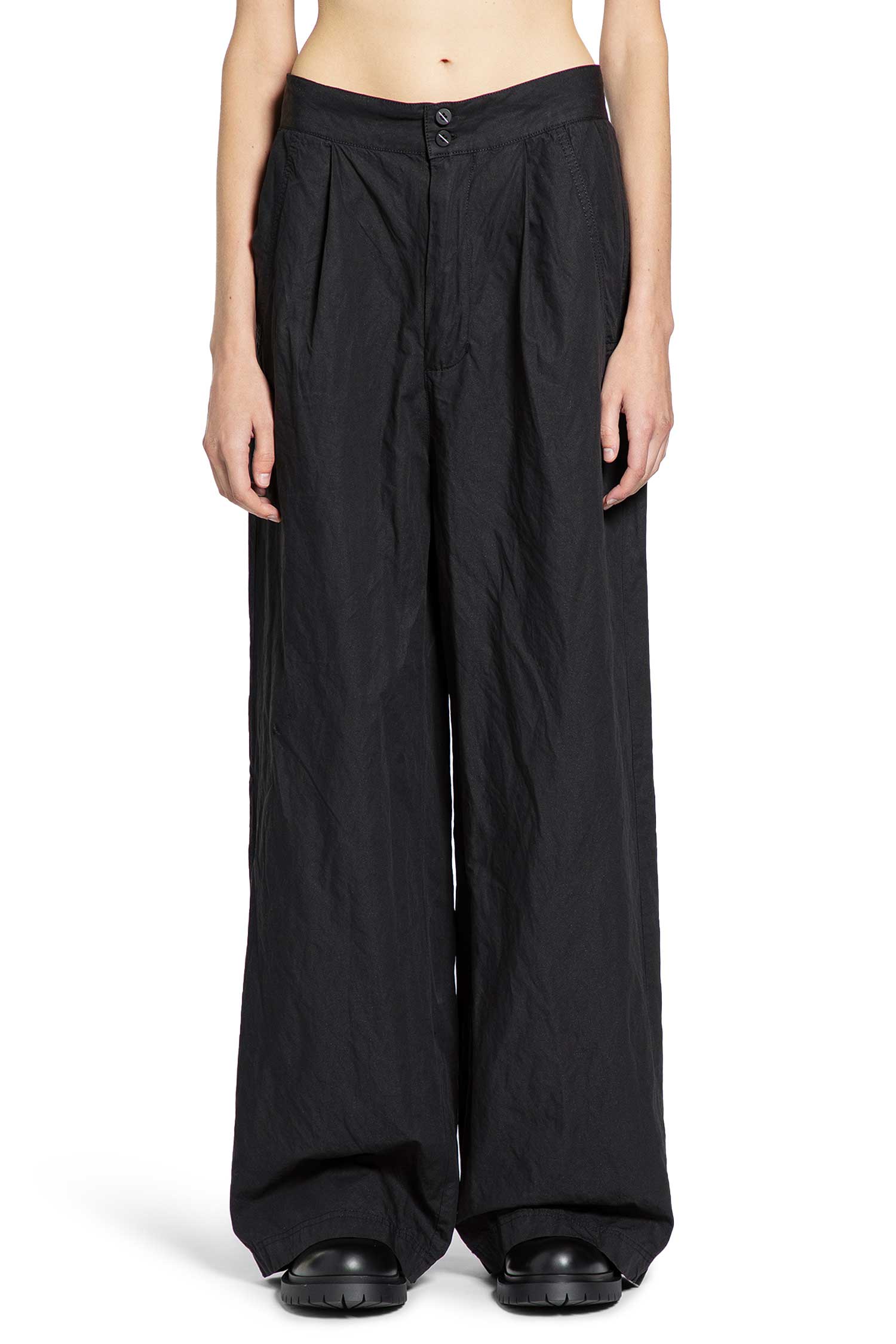 Cotton Lurex Pleated Pants
