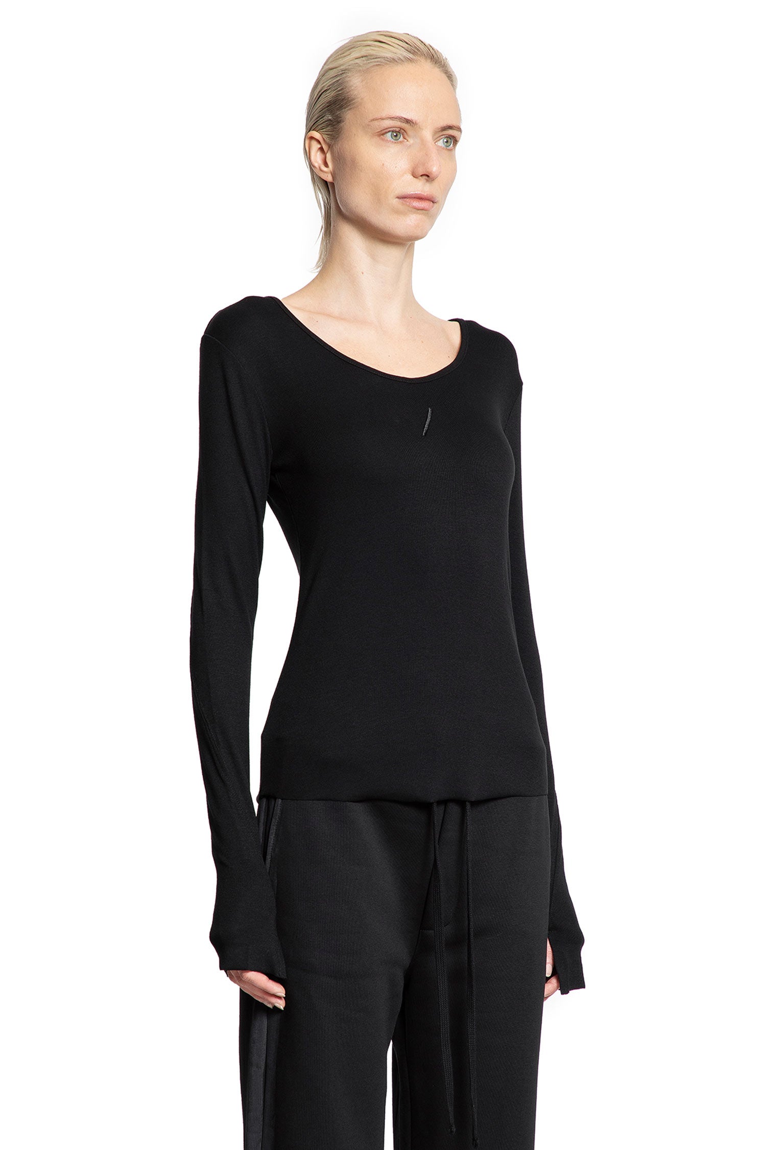 Stretch Cotton Nylon Long Sleeve Top - Antonioli.eu