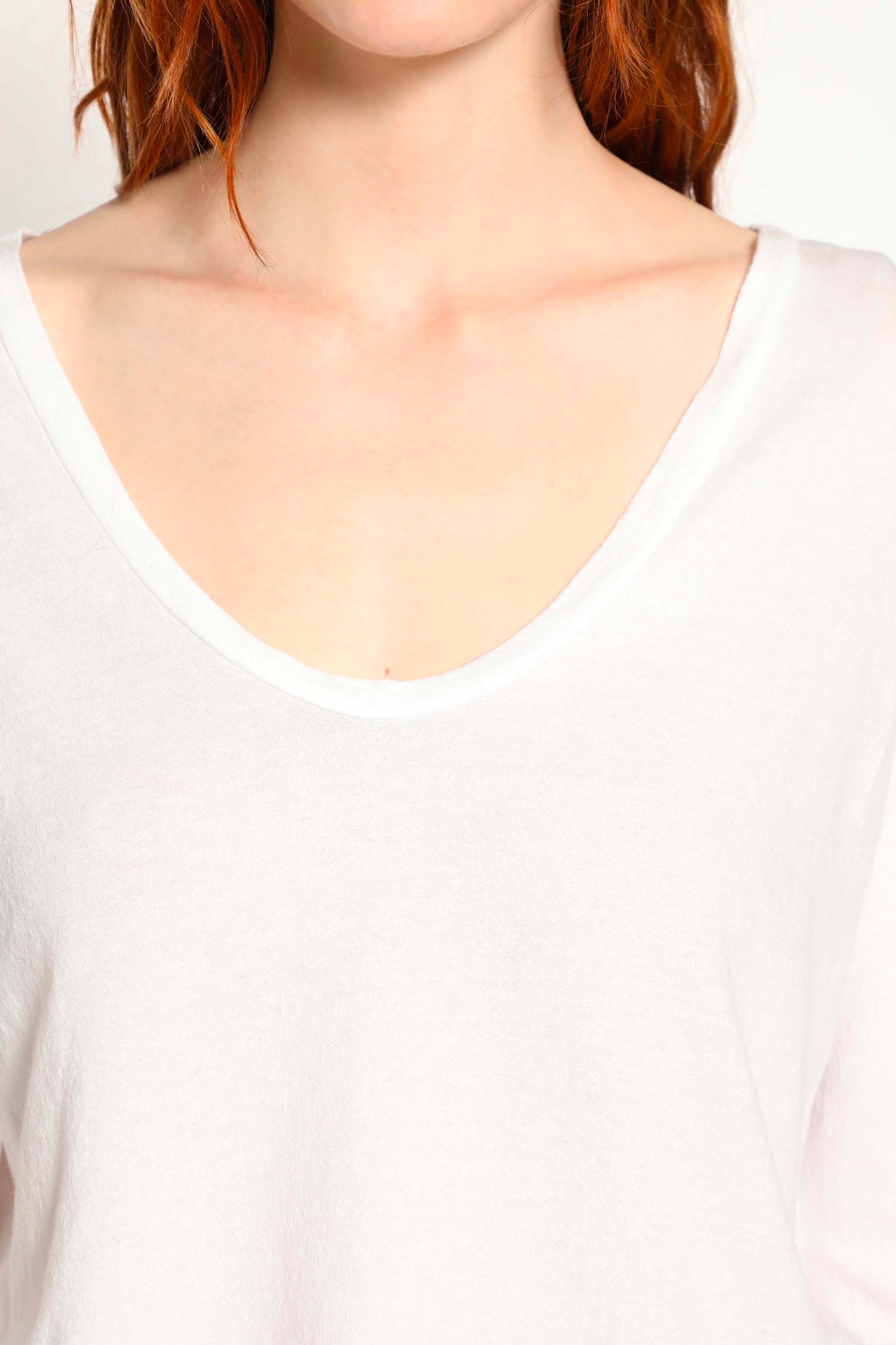 Deep V-Neck Long Sleeve Tee