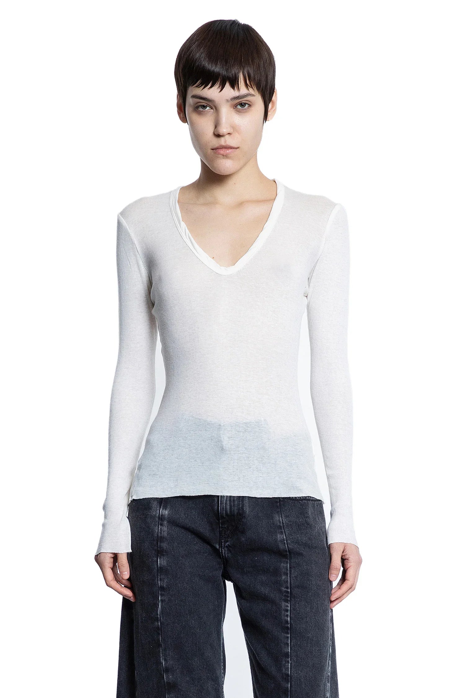 Skinny deep V Long Sleeve Tee - Antonioli.eu
