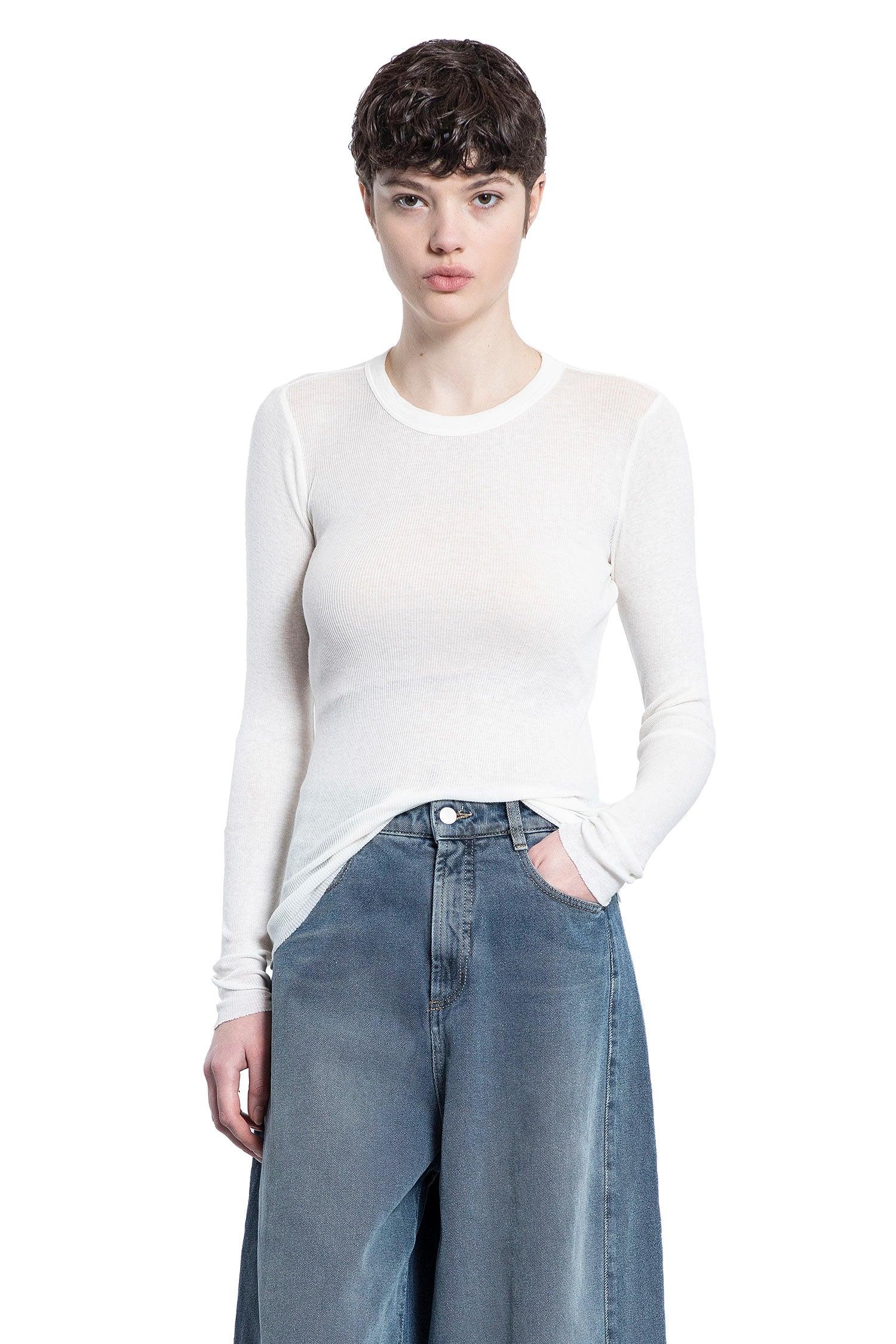 Cotton Cashmere Ribbed Long Sleeve Top - Antonioli.eu