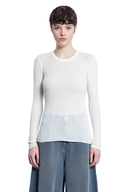 Cotton Cashmere Ribbed Long Sleeve Top - Antonioli.eu